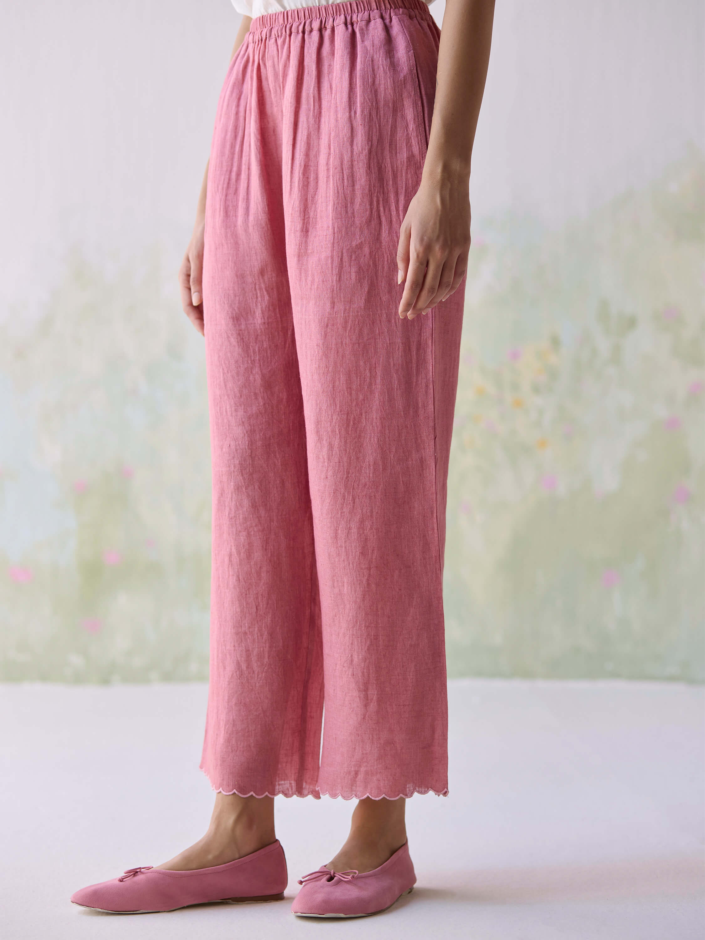 Blushing Blooms Linen Pants - Image 3