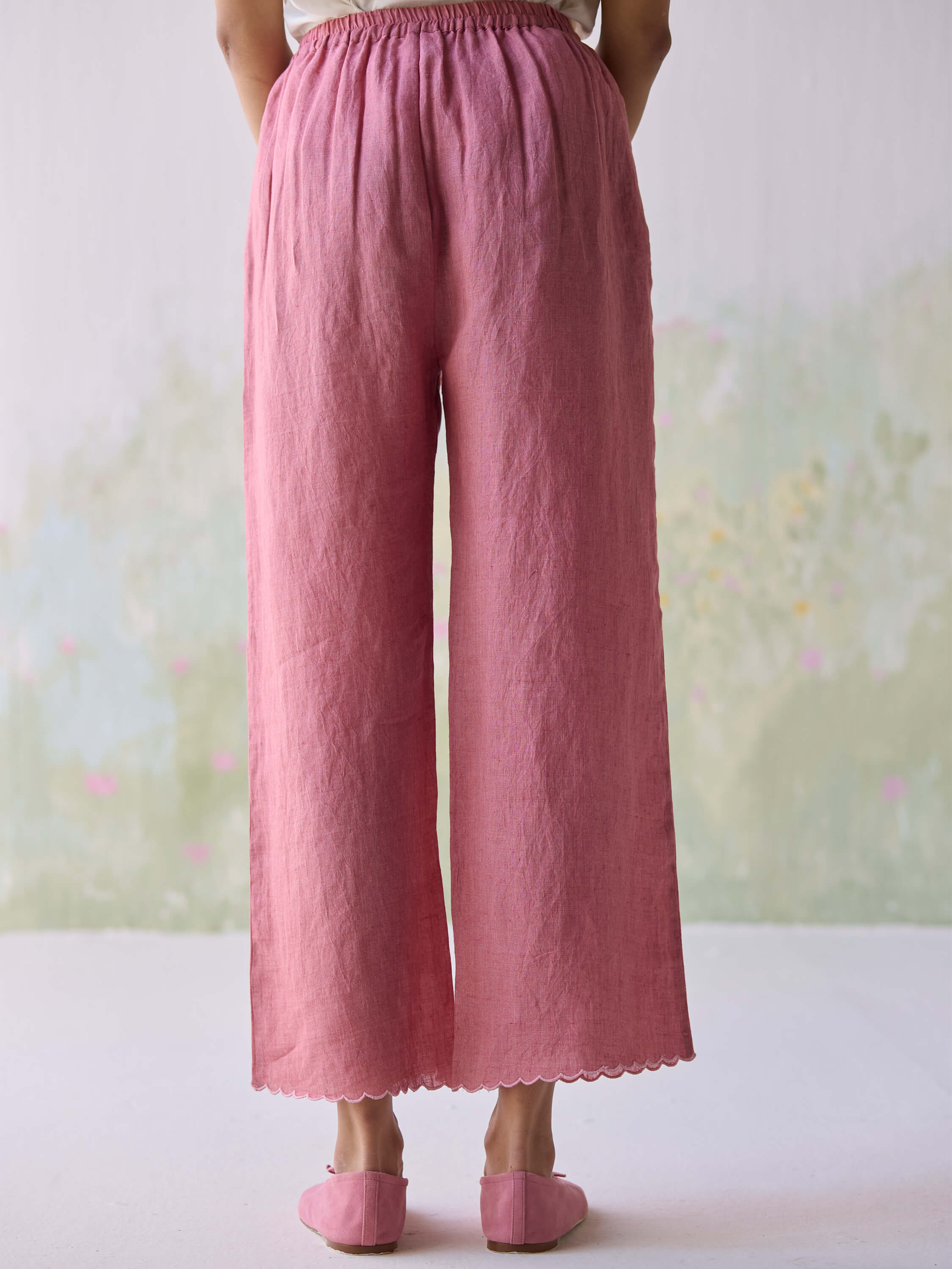 Blushing Blooms Linen Pants - Image 4