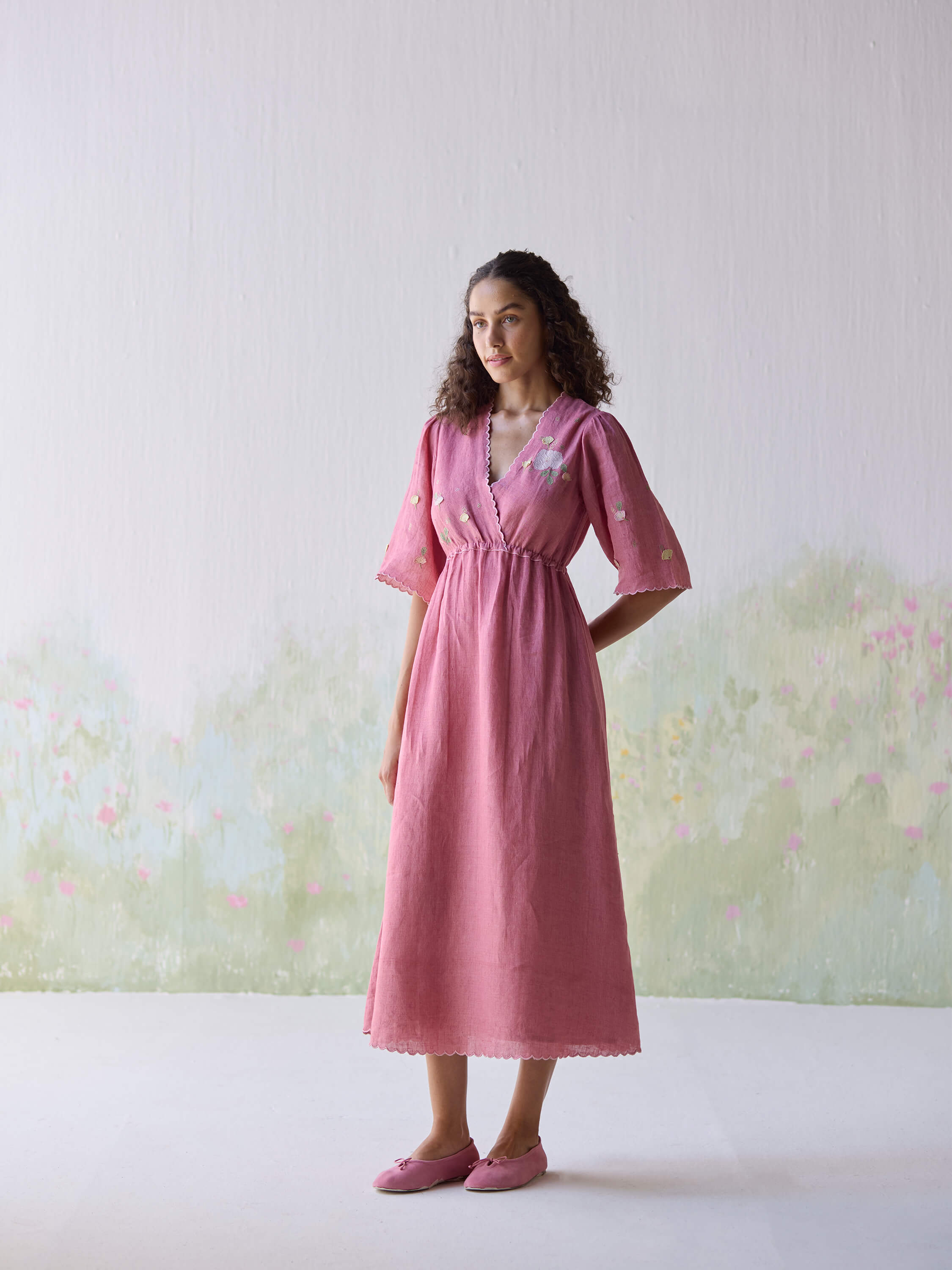 Rosette Wrap Dress - Image 3