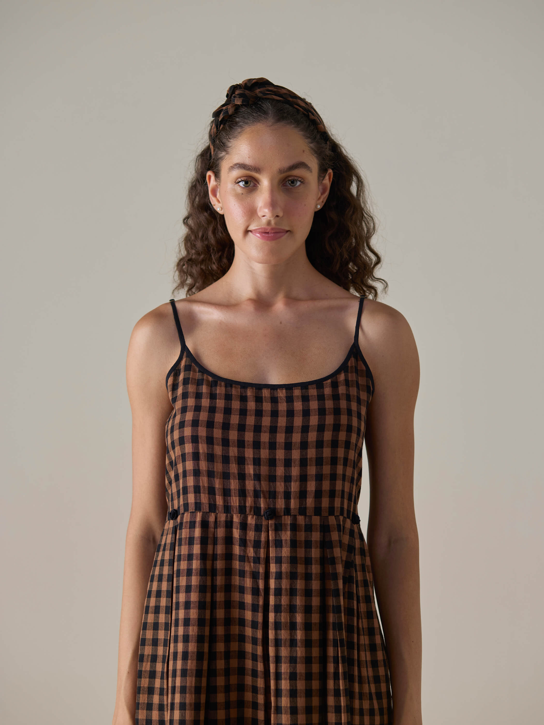 Auburn Check Slip Dress