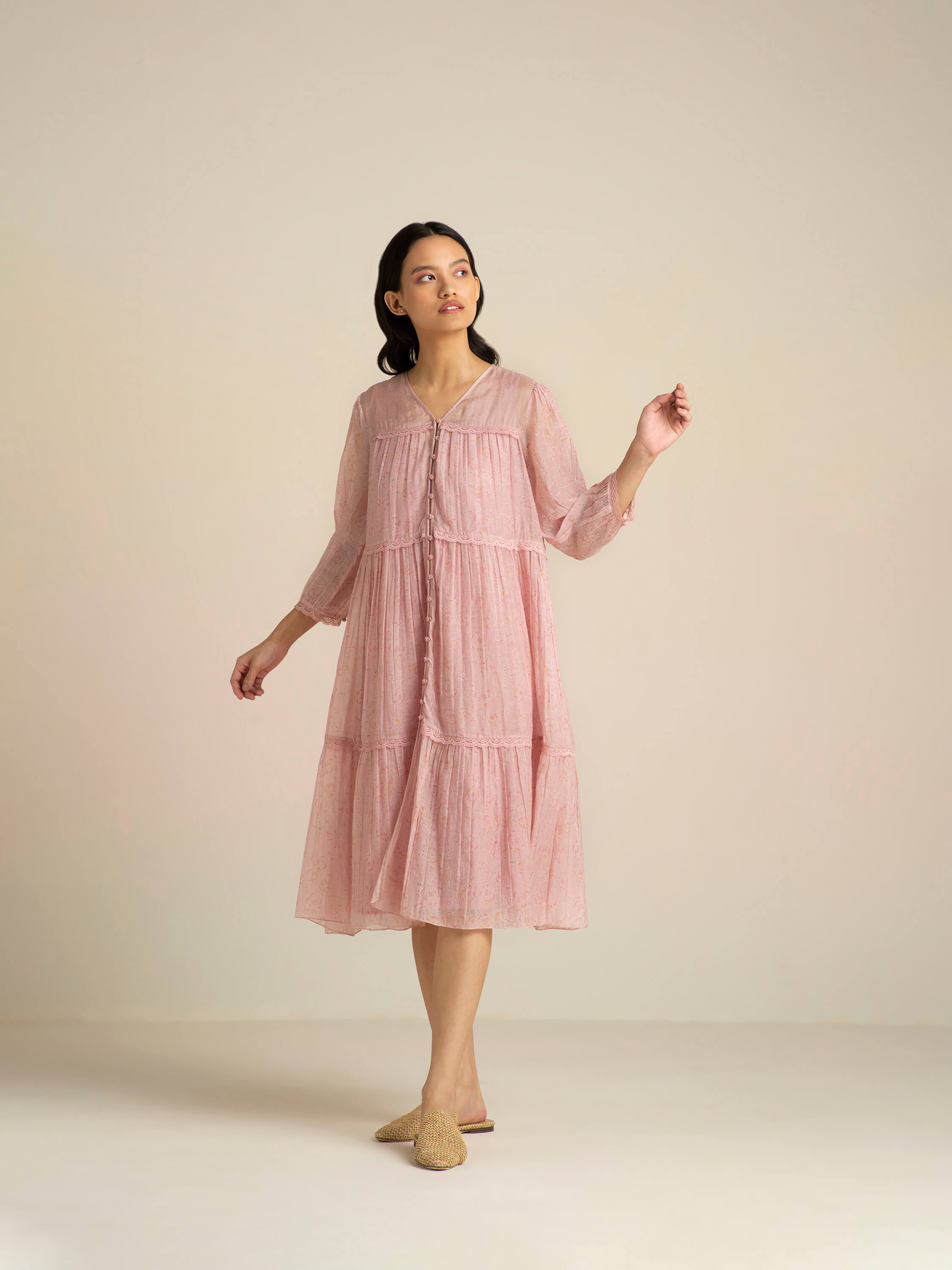 Barley Pink Lace Dress - Image 4