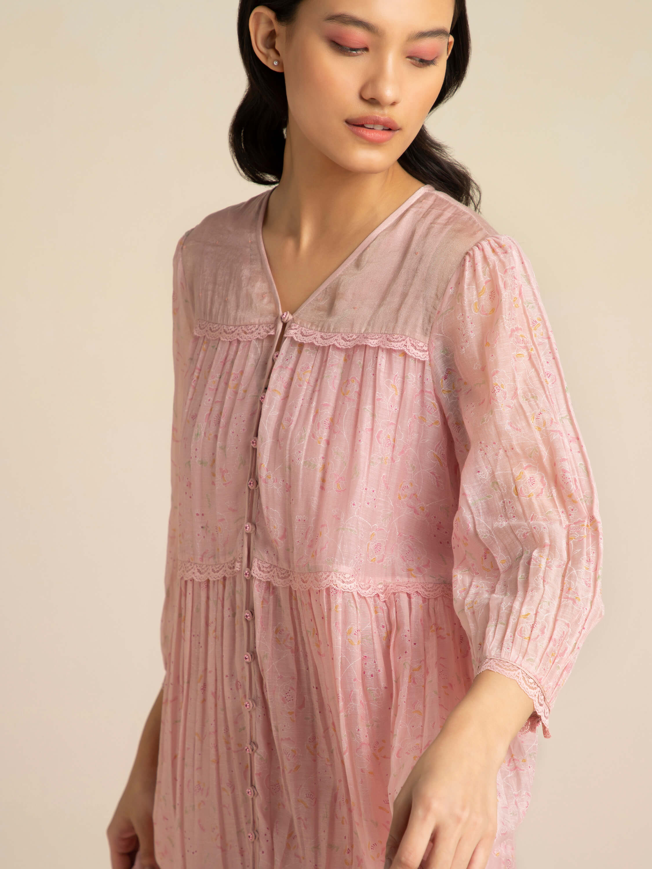 Barley Pink Lace Dress - Image 5