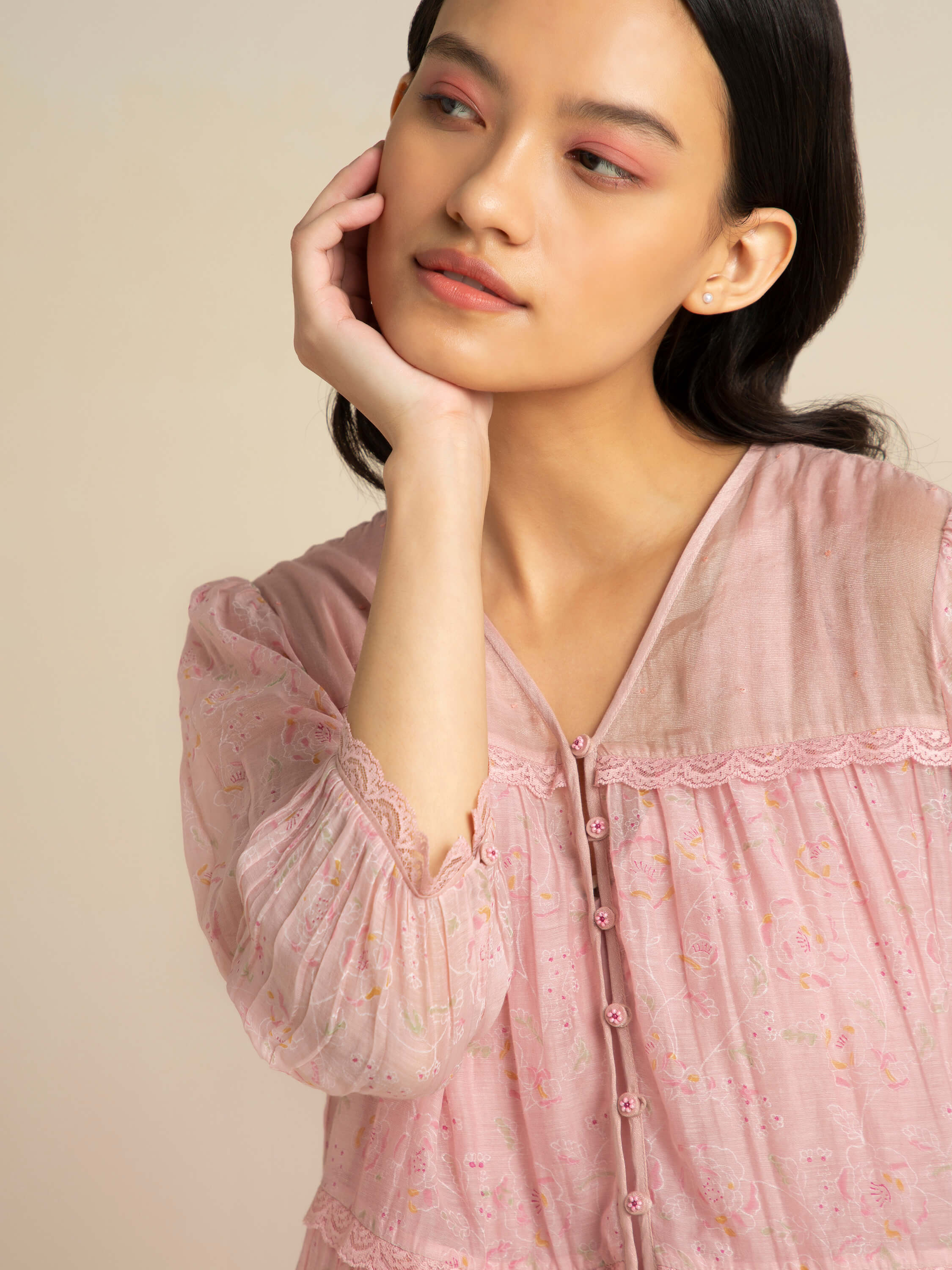 Barley Pink Lace Dress - Image 6