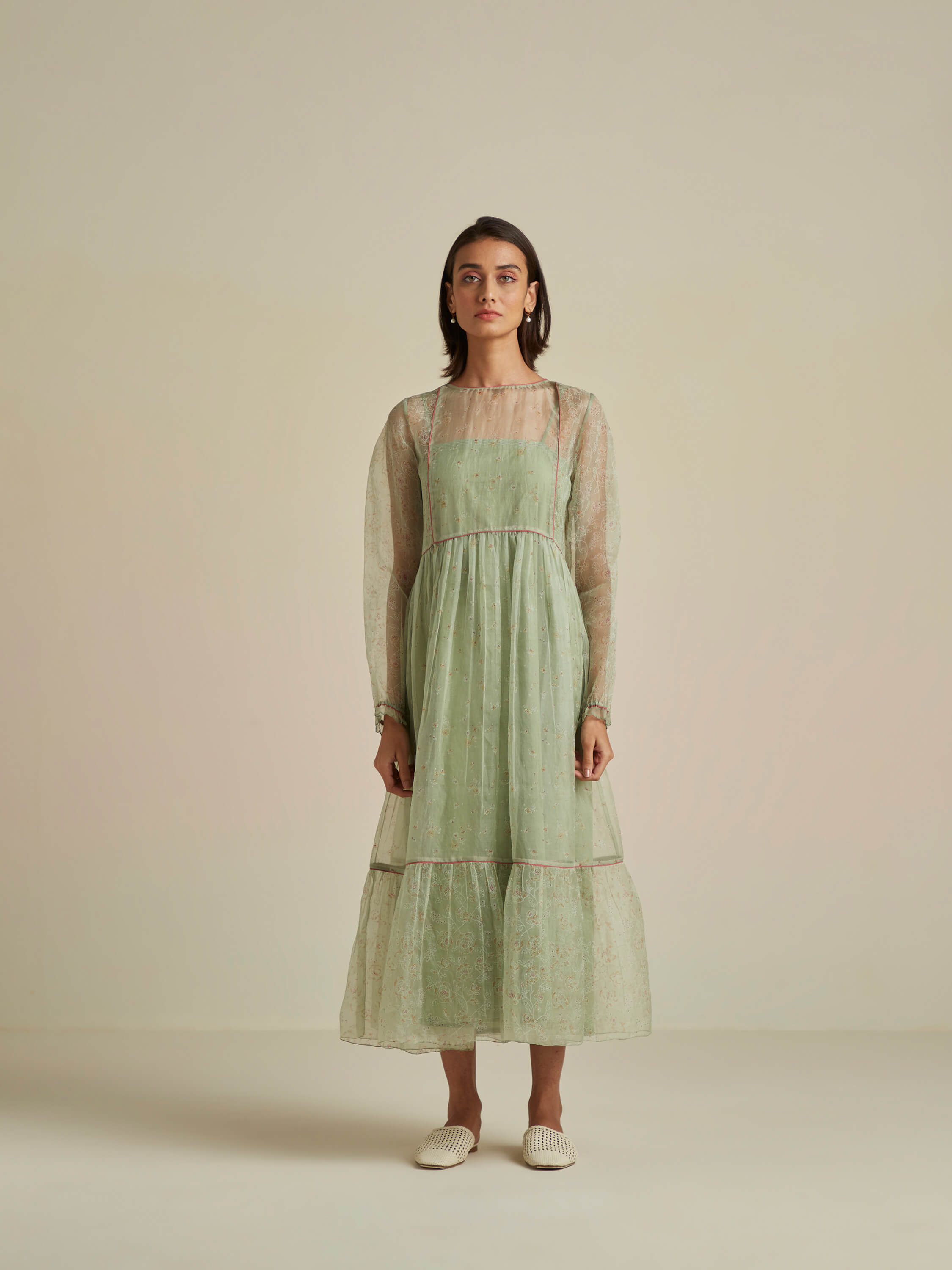 Matcha Swirl Organza Dress - BunaStudio