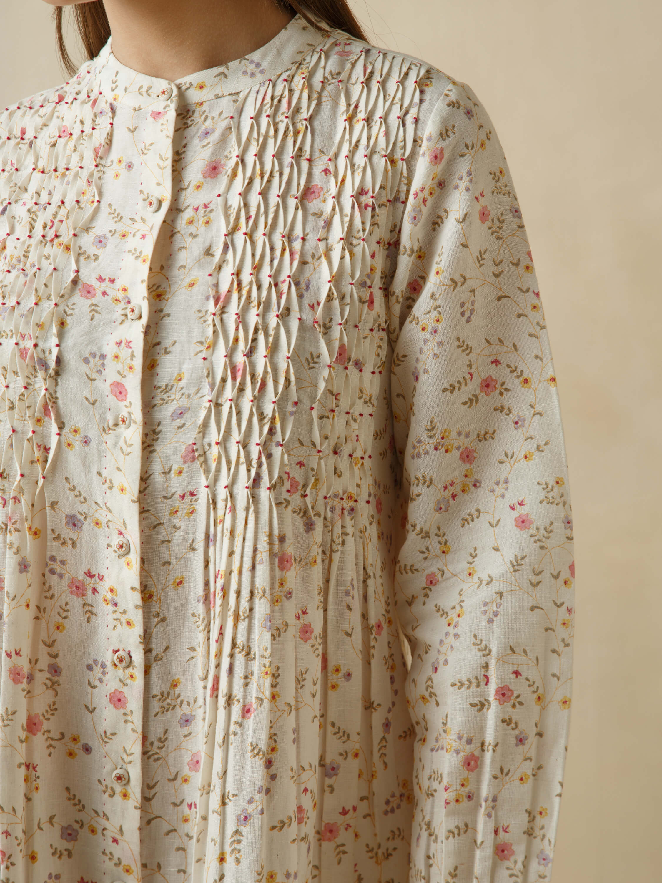 Smock Linen Shirt Dress - Image 7