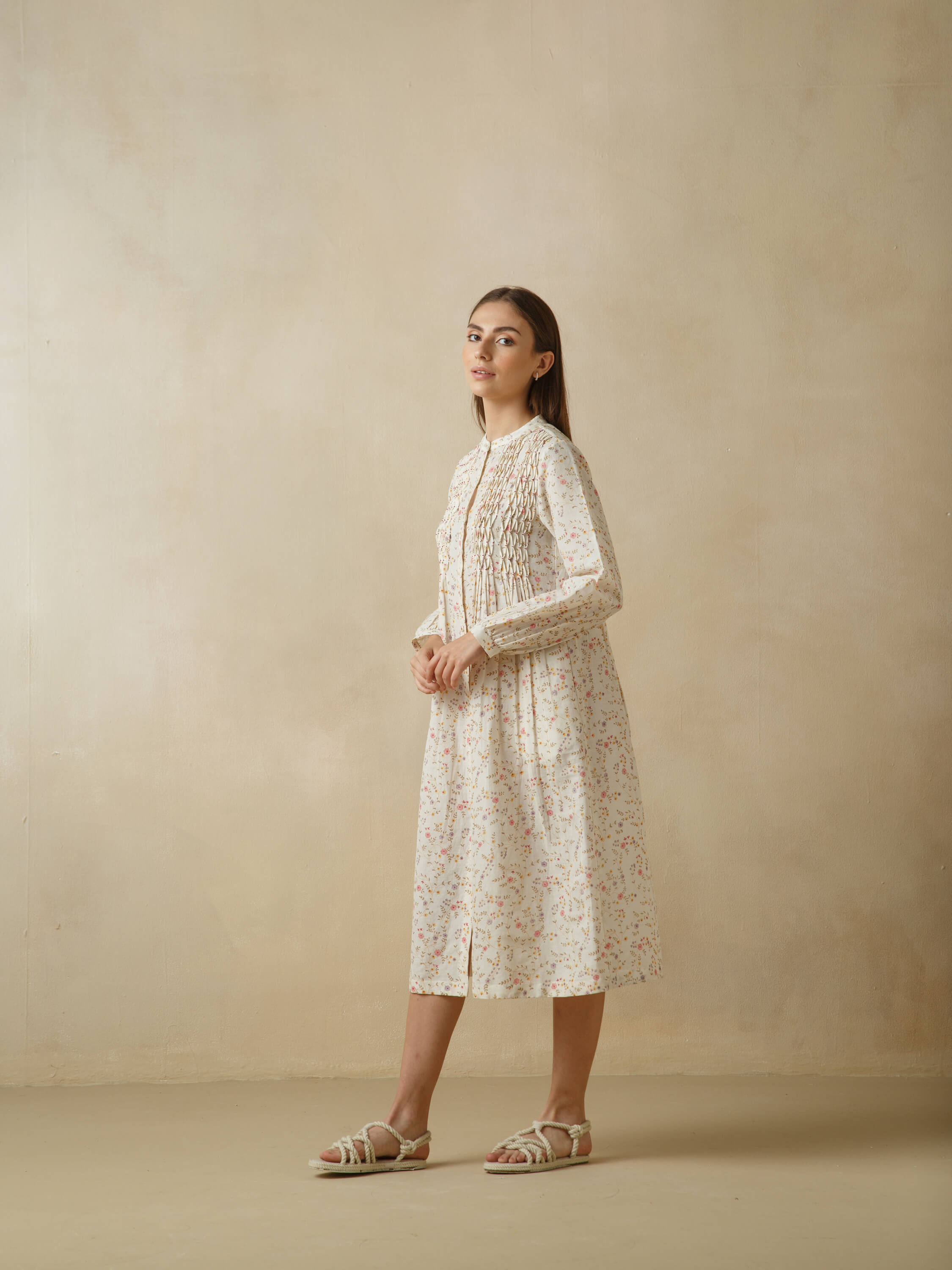 Smock Linen Shirt Dress - Image 3