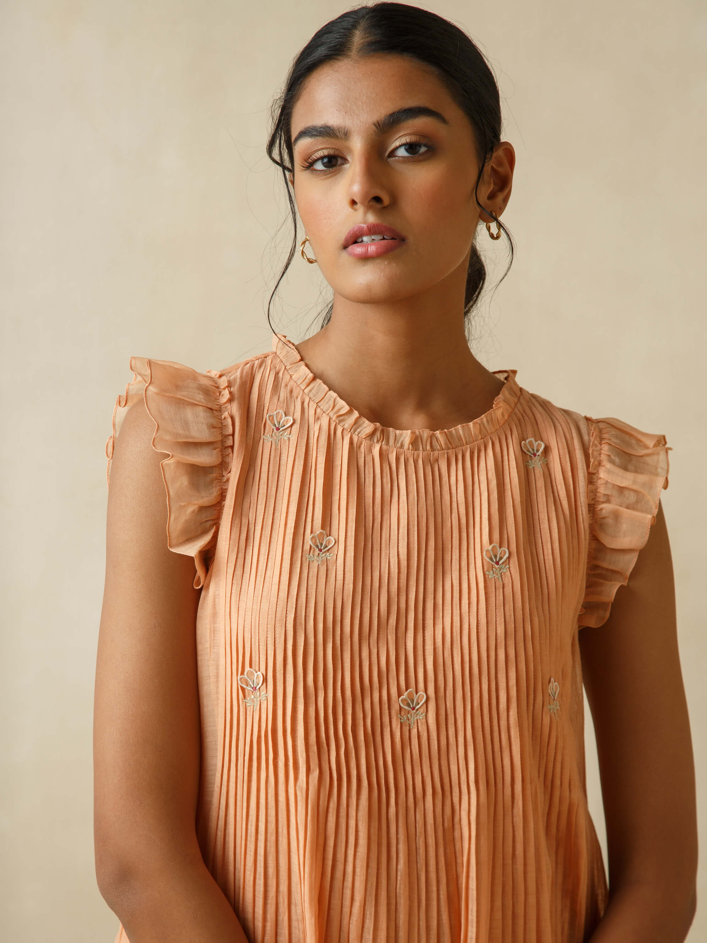 Tangerine Flutter Sleeves Dress - Image 7