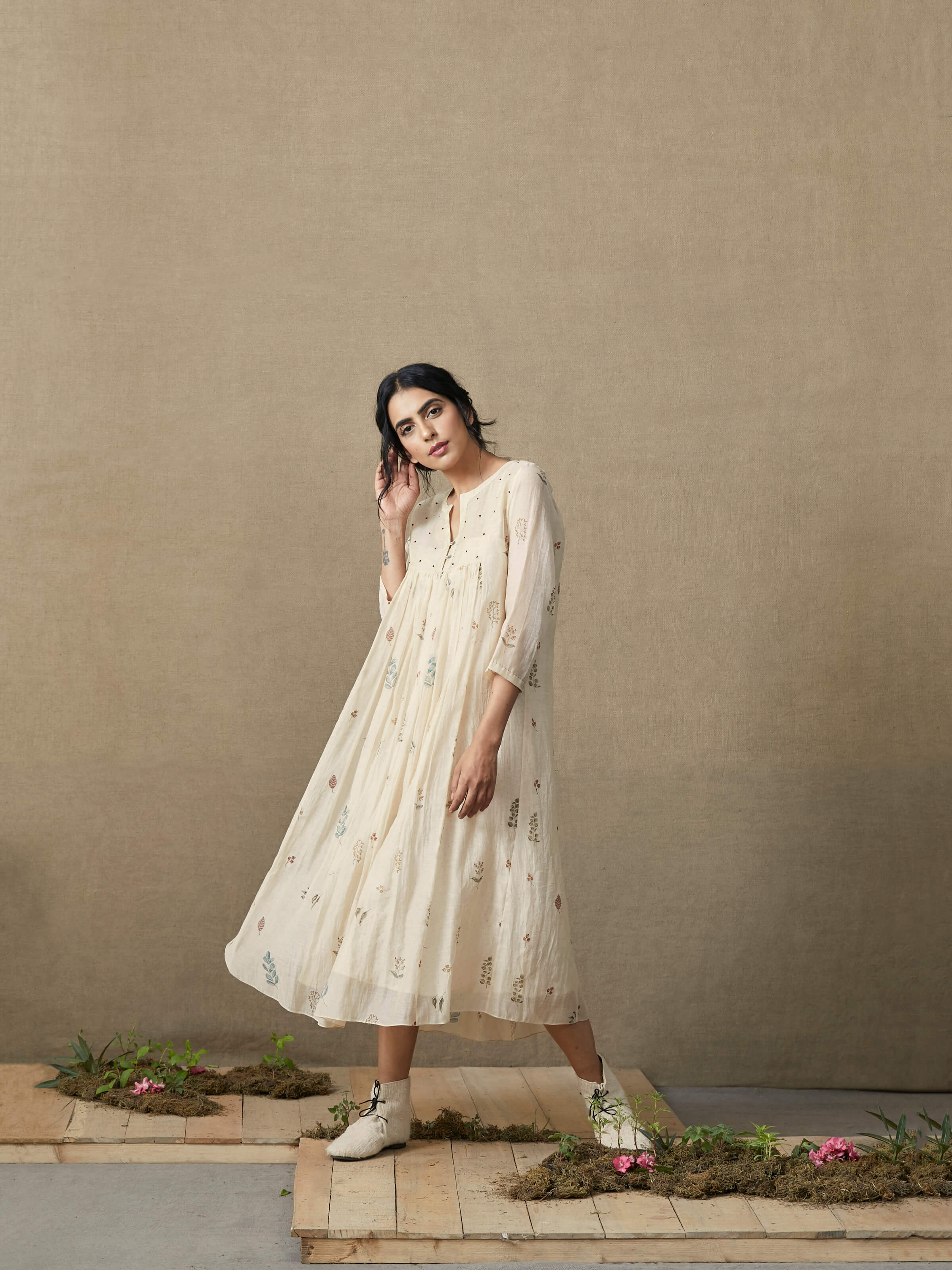 Bloom Gathered Dress - BunaStudio