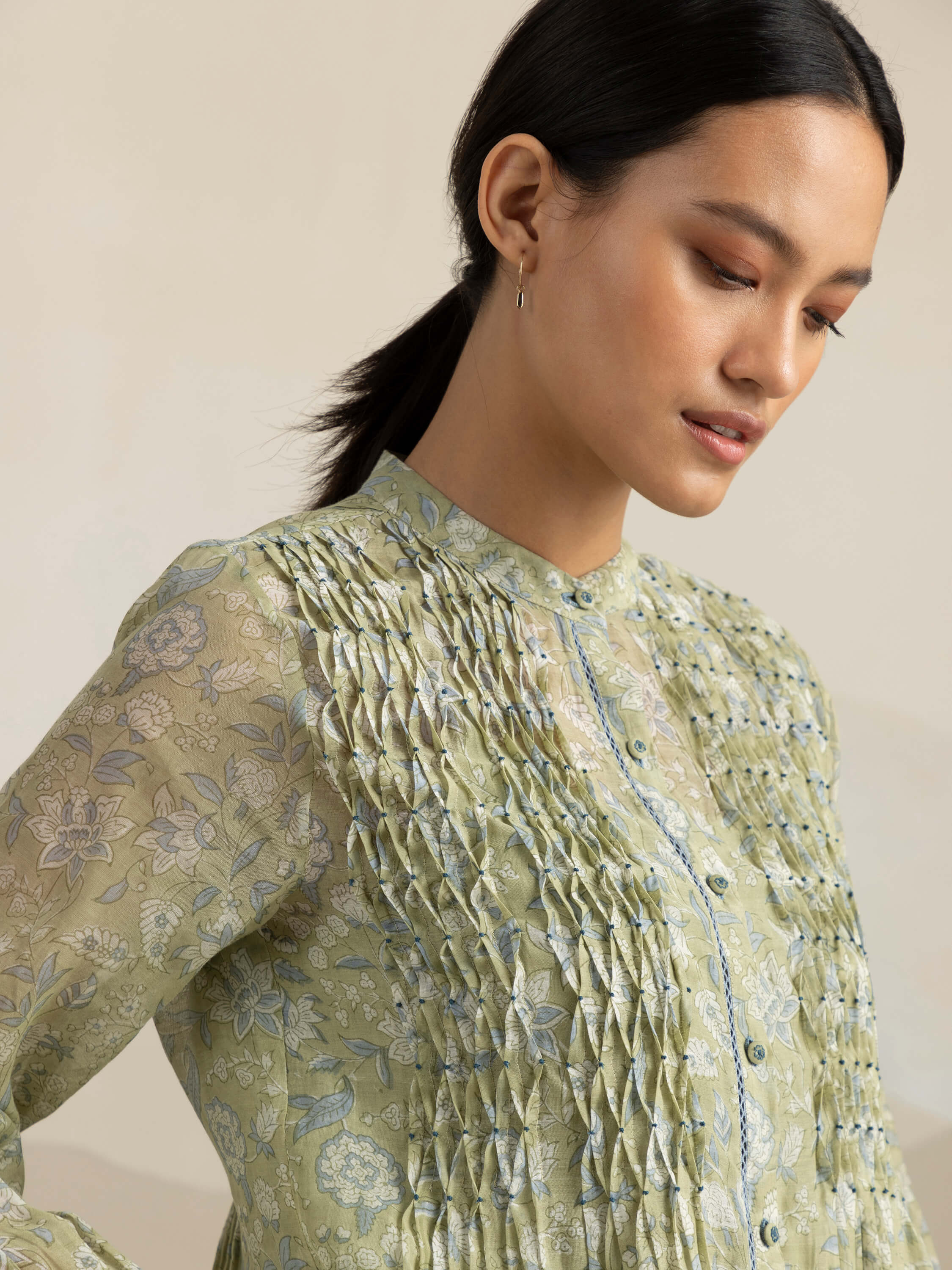 Green Pine Smock Midi Dress - Image 6