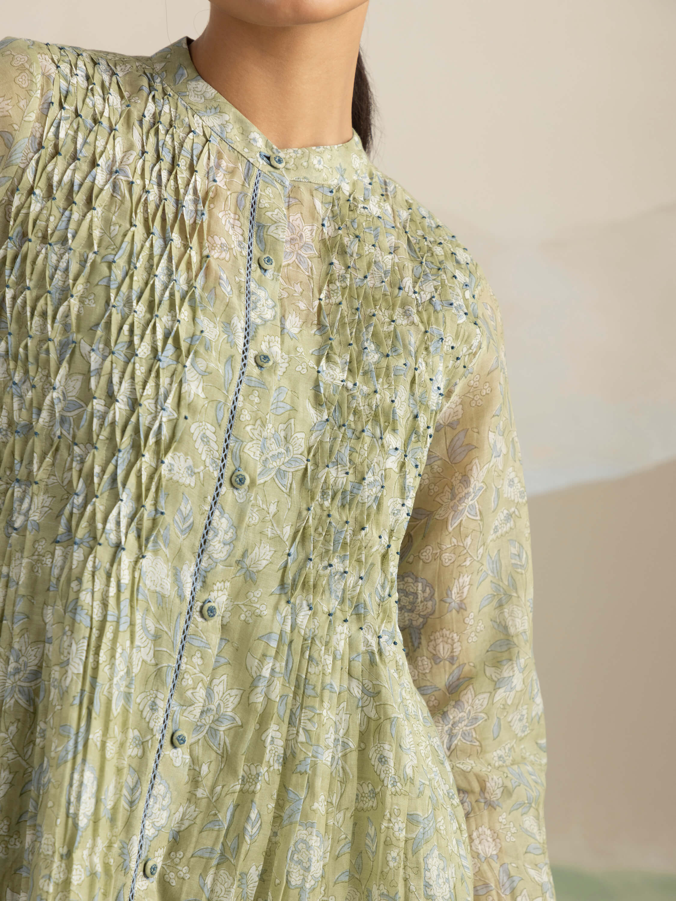 Green Pine Smock Midi Dress - Image 7