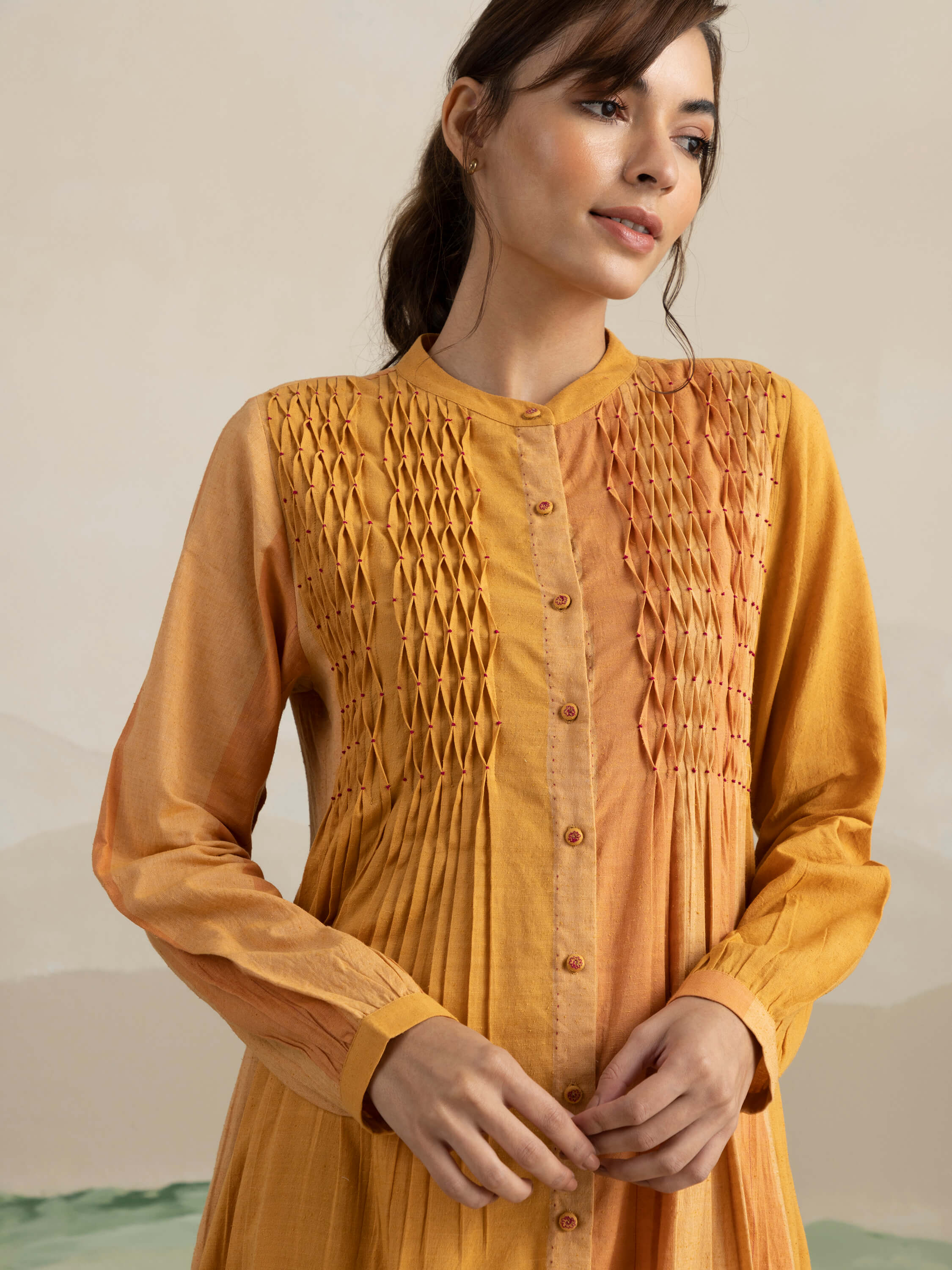 Autumn Leaves Smock Midi Dress - Image 7