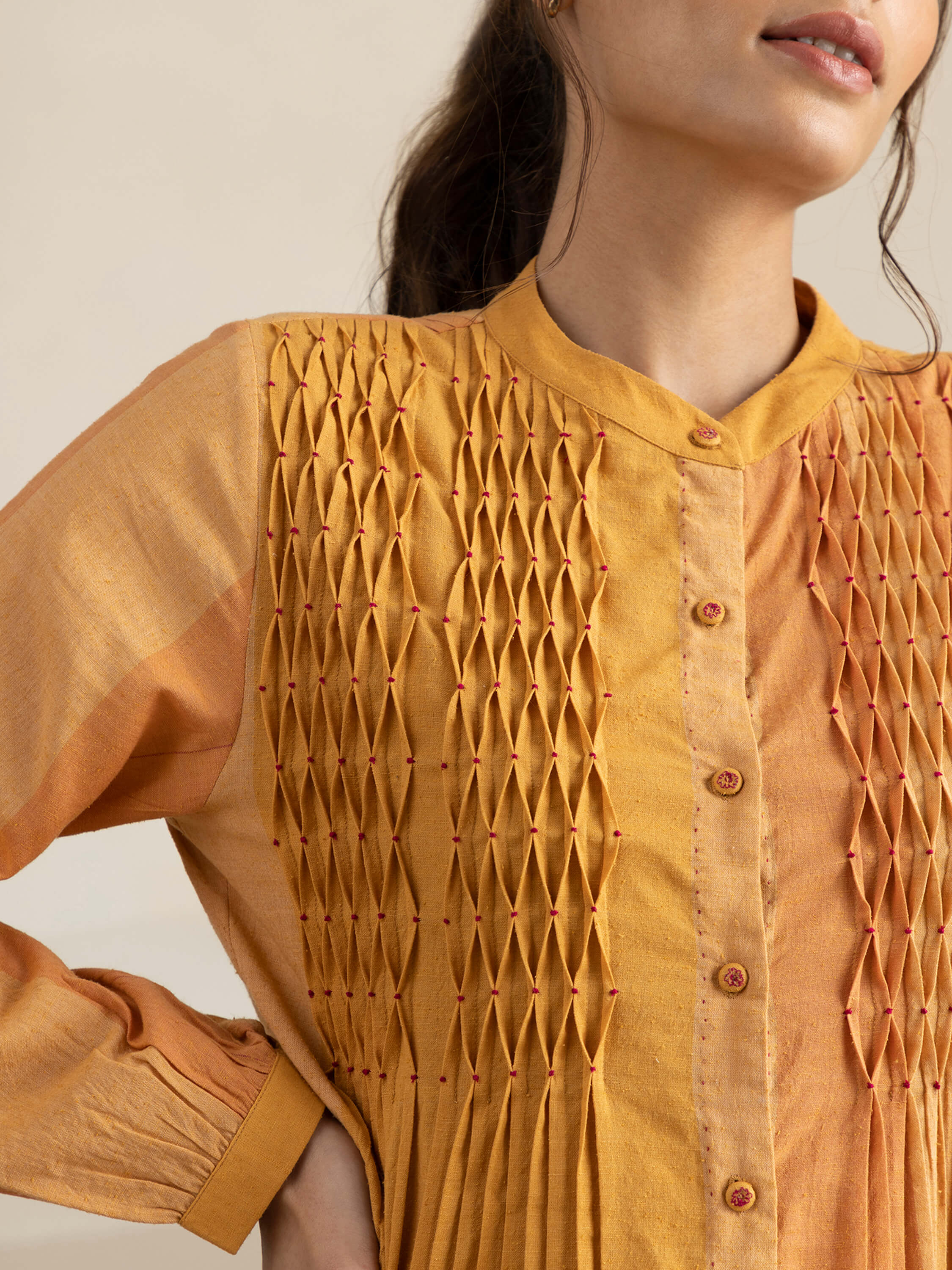 Autumn Leaves Smock Midi Dress - Image 8