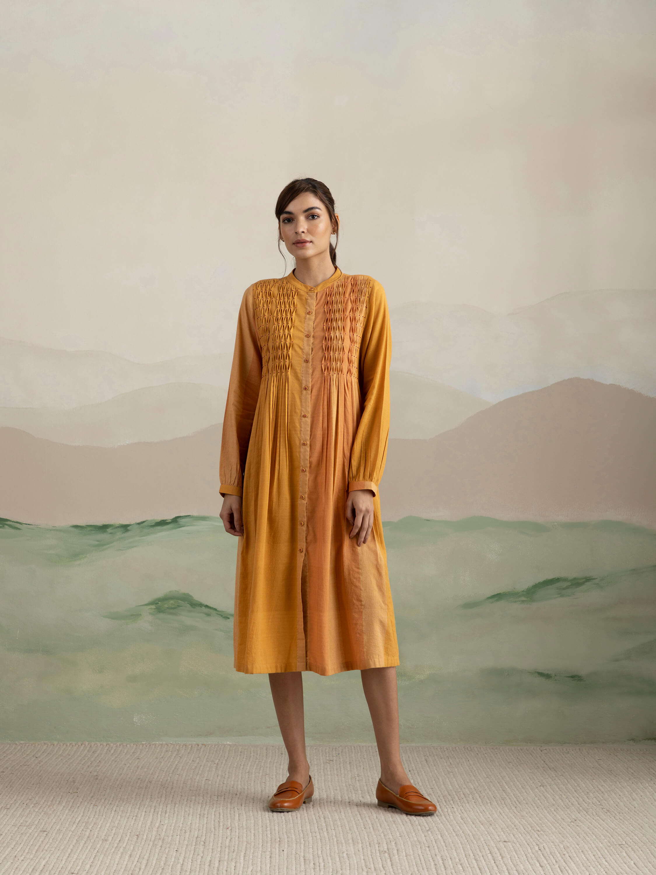 Autumn Leaves Smock Midi Dress - Image 2