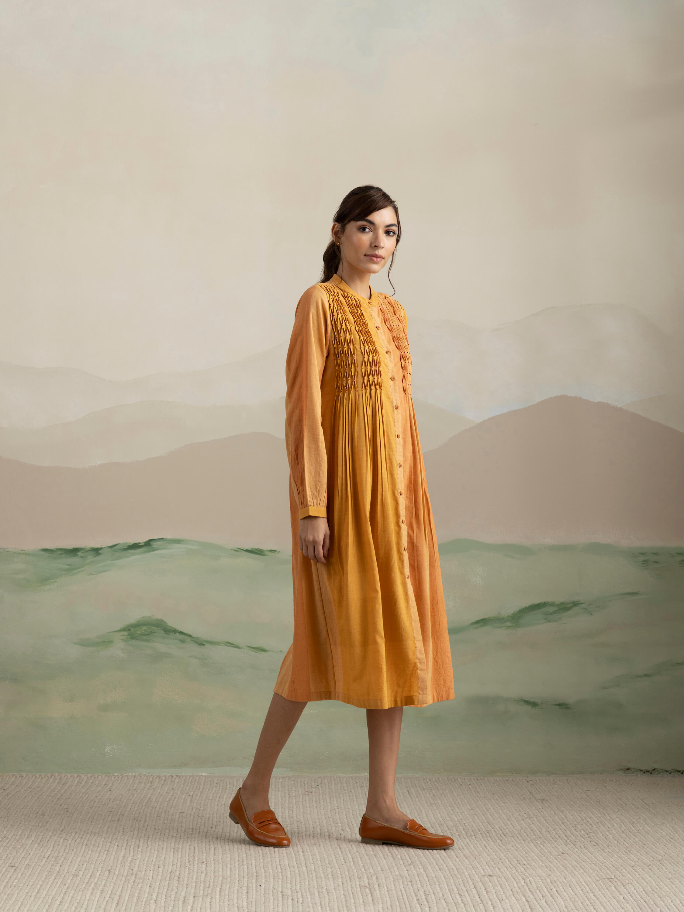 Autumn Leaves Smock Midi Dress - Image 4