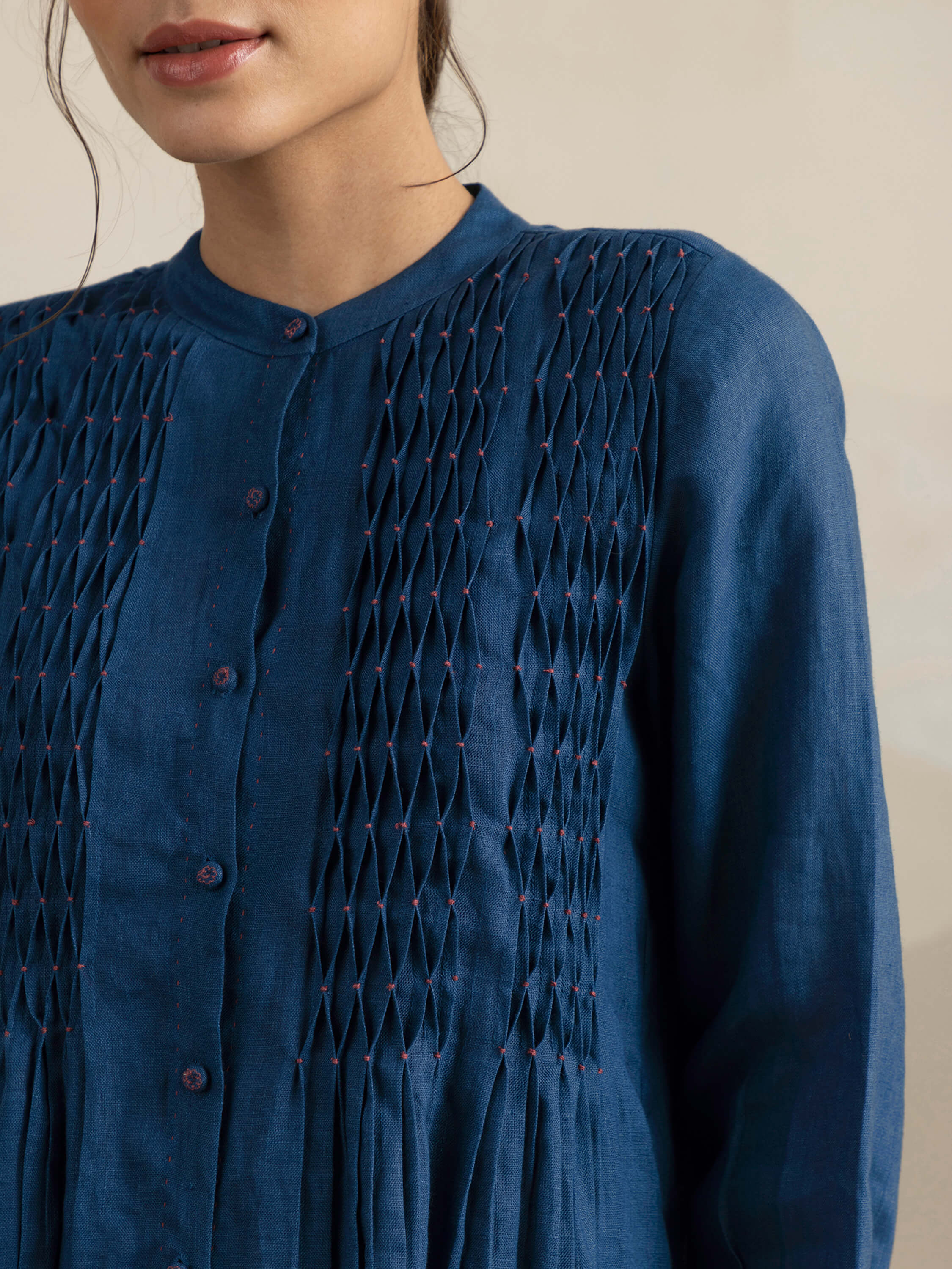 Blue Creek Smock Linen Midi Dress - Image 8