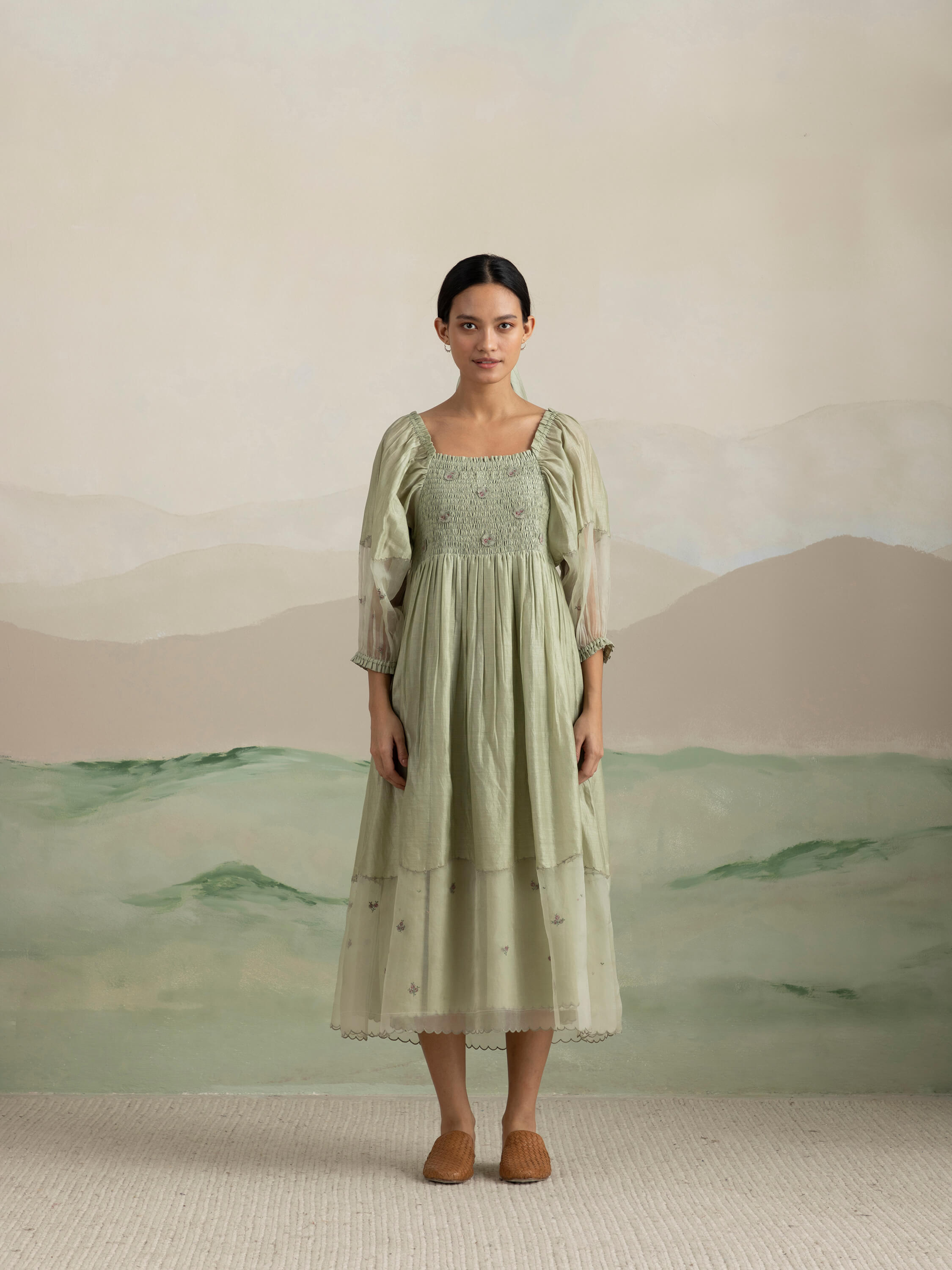 Basil Smock Midi Dress - Image 2