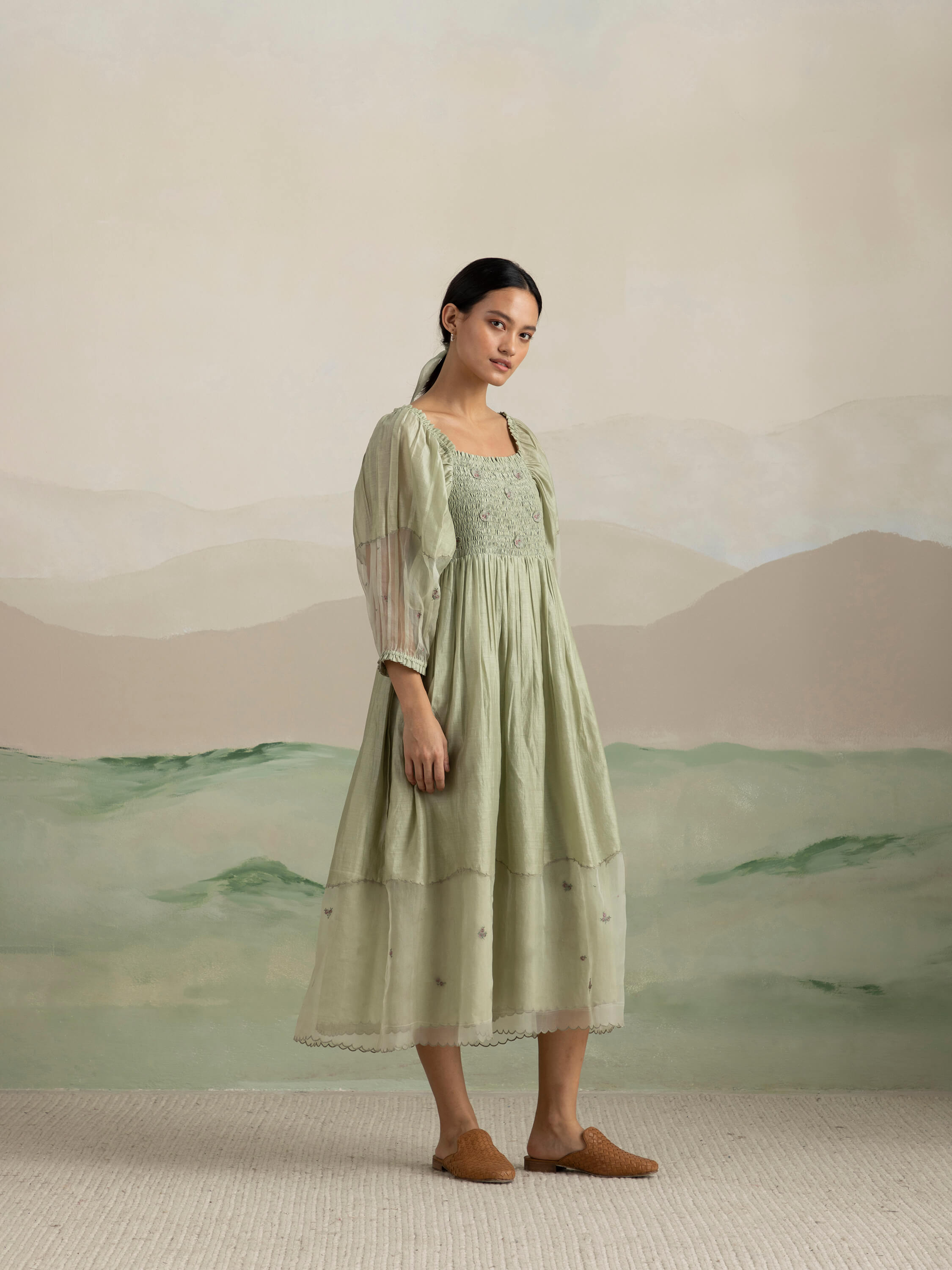 Basil Smock Midi Dress - Image 3
