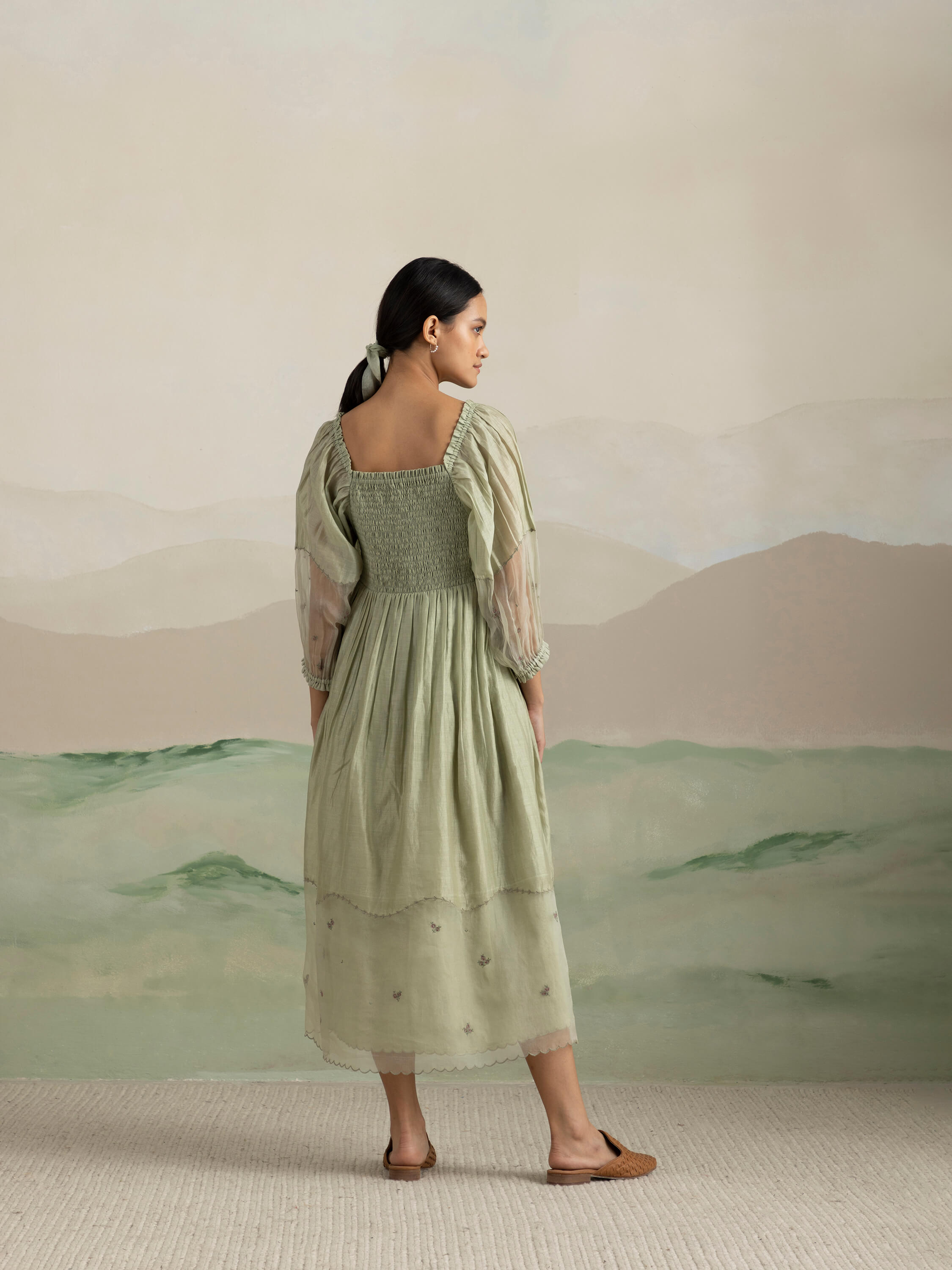 Basil Smock Midi Dress - Image 4