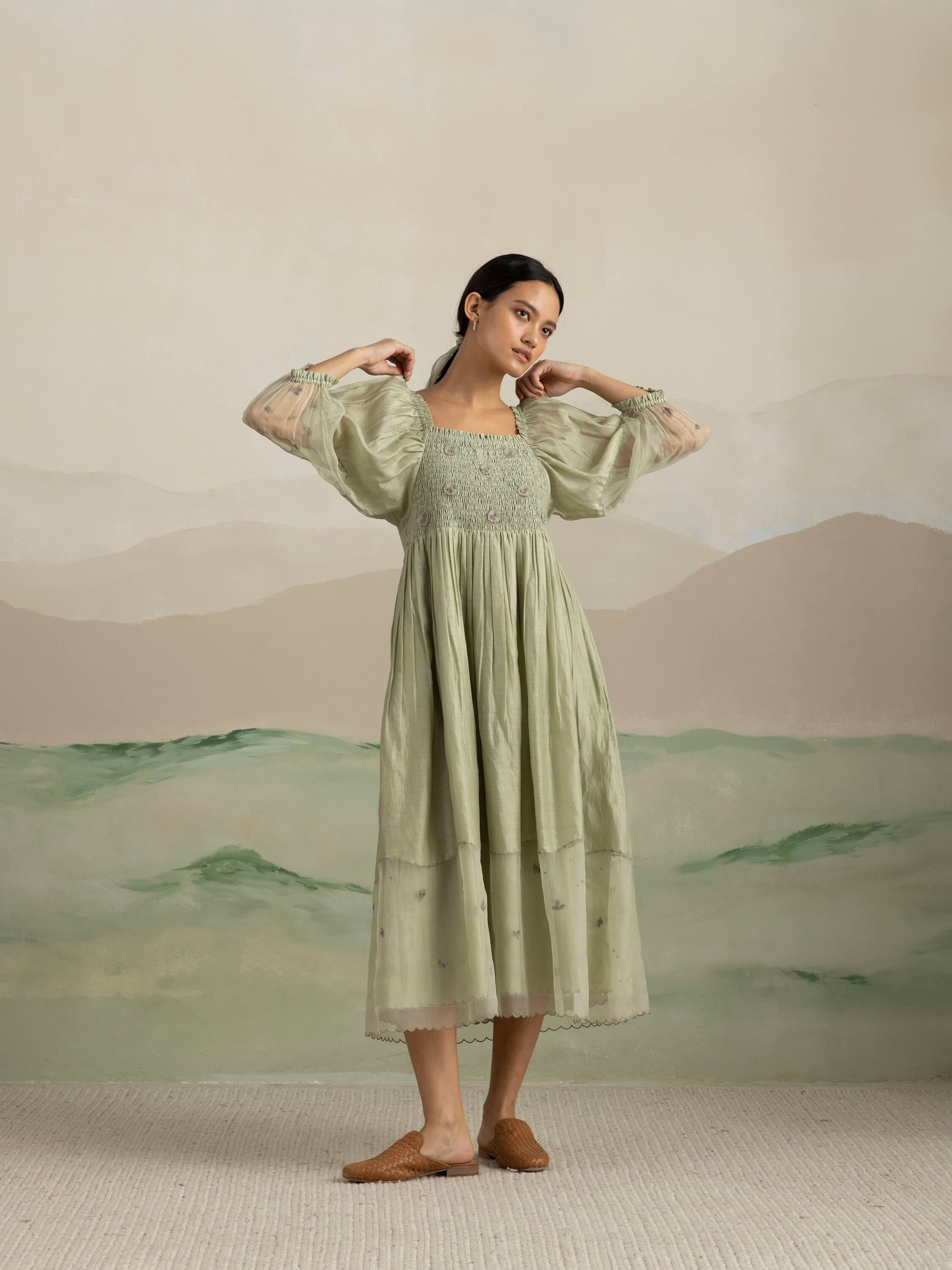 Basil Smock Midi Dress - Image 5