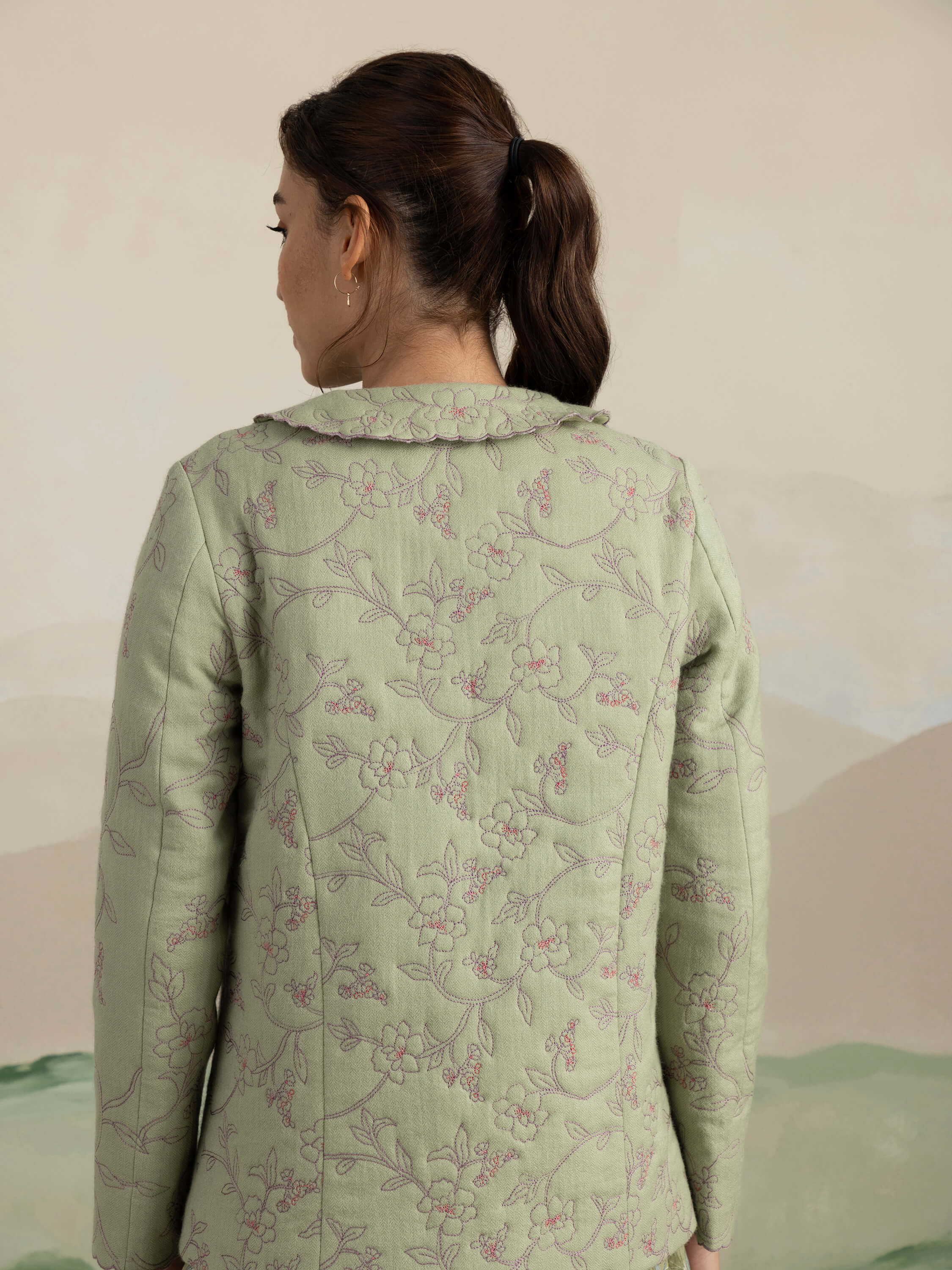 Moss Quilted Wool Jacket - Image 6