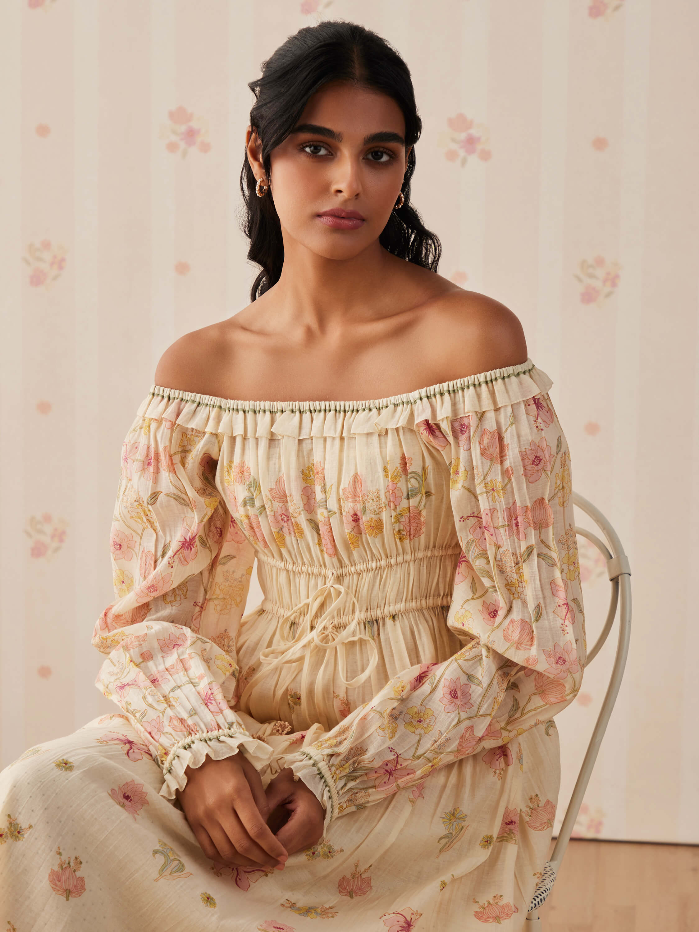 Storyteller Shirred Midi Dress - Image 8