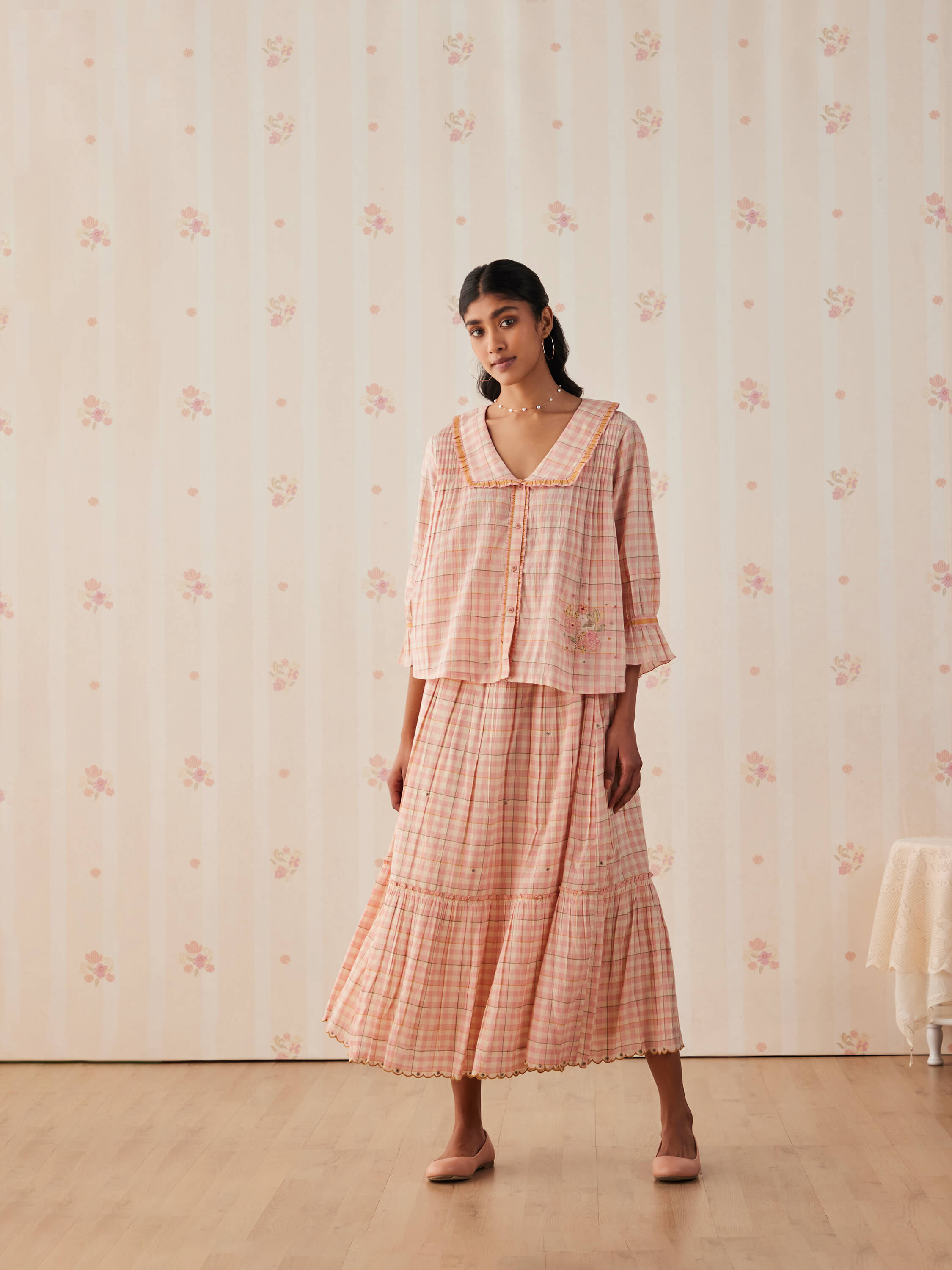 Blush Gingham Blouse - Image 4