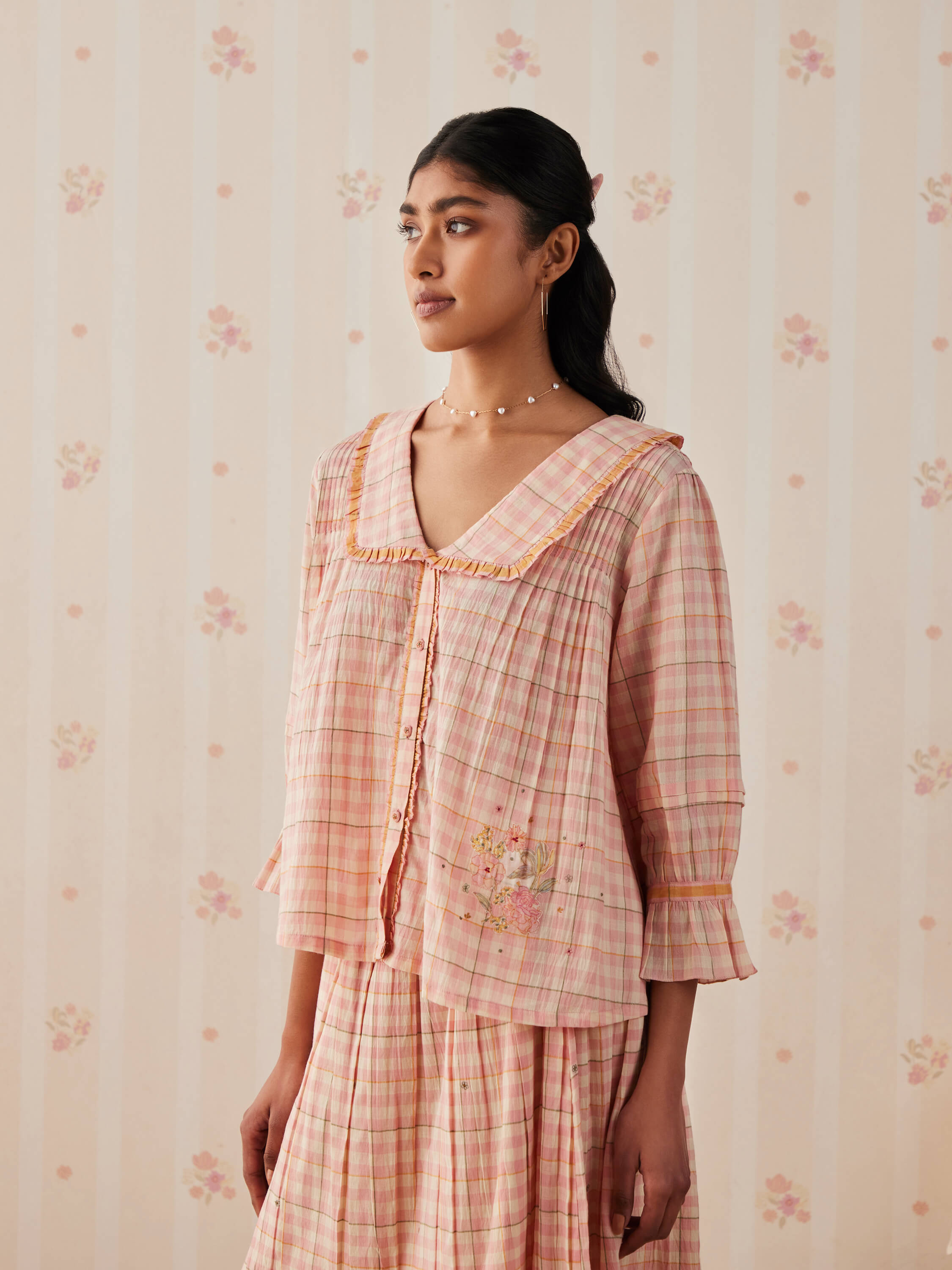 Blush Gingham Blouse - Image 5