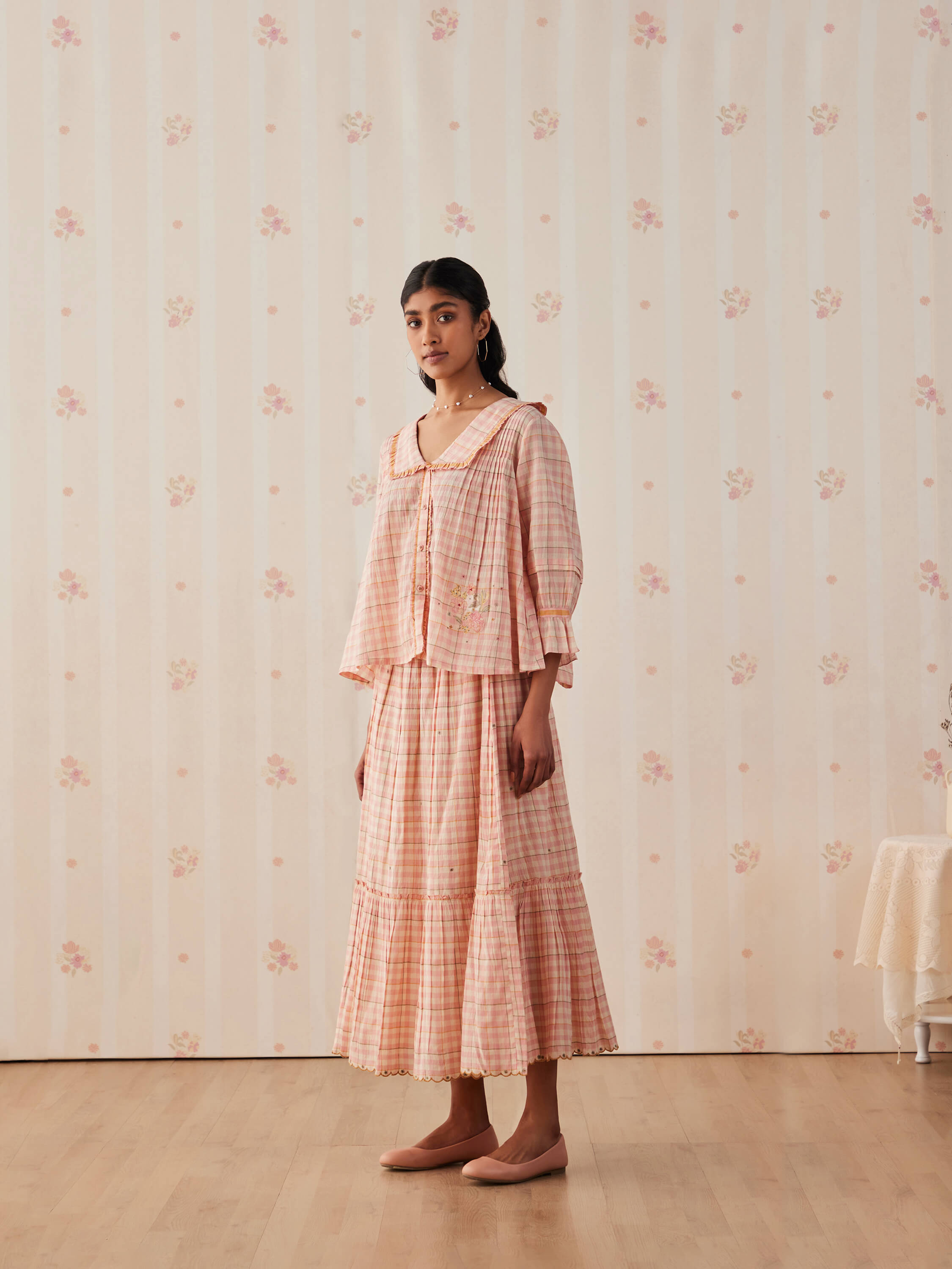 Blush Gingham Skirt - Image 3