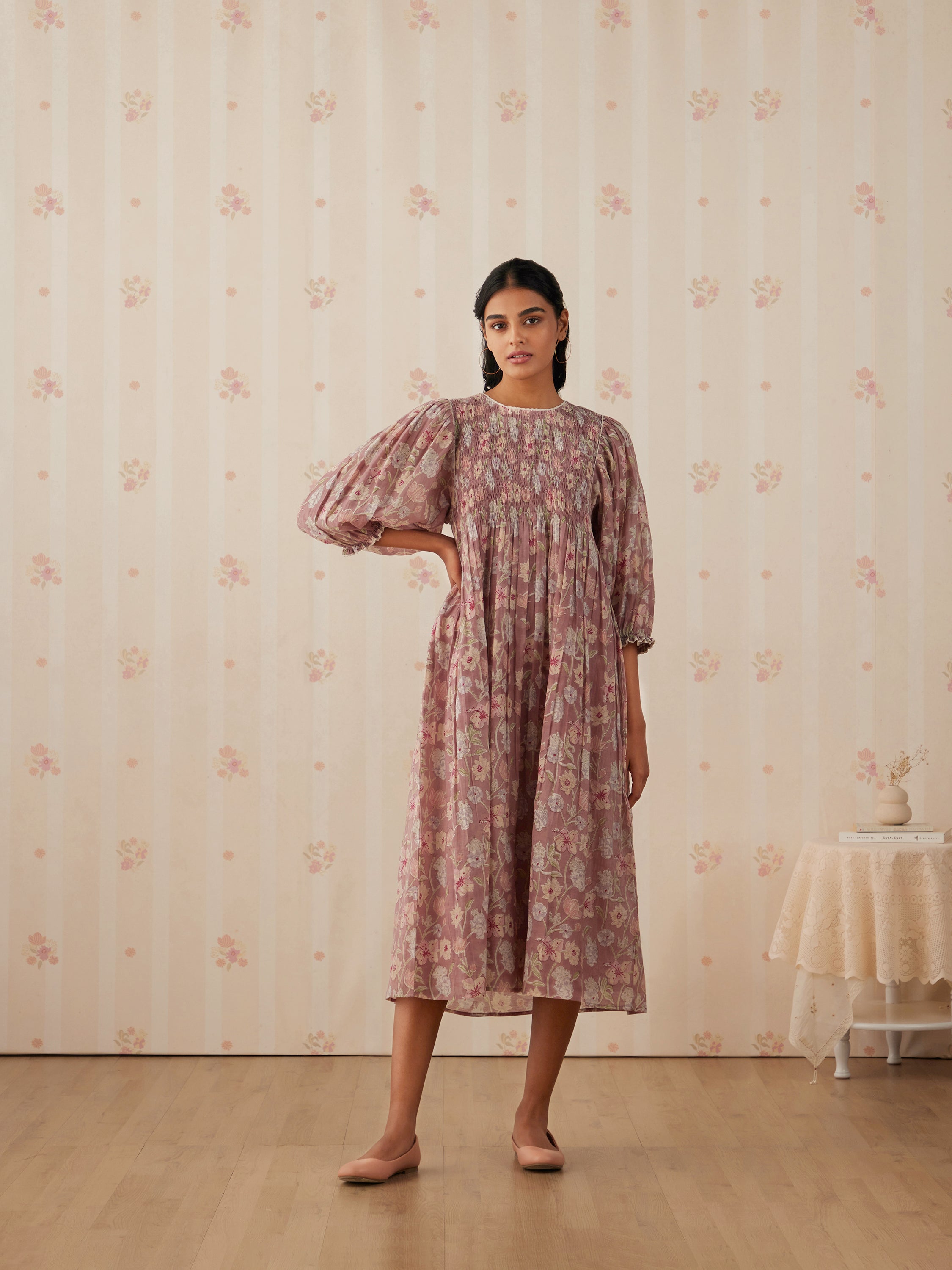 Plum Smock Midi Dress - Image 6
