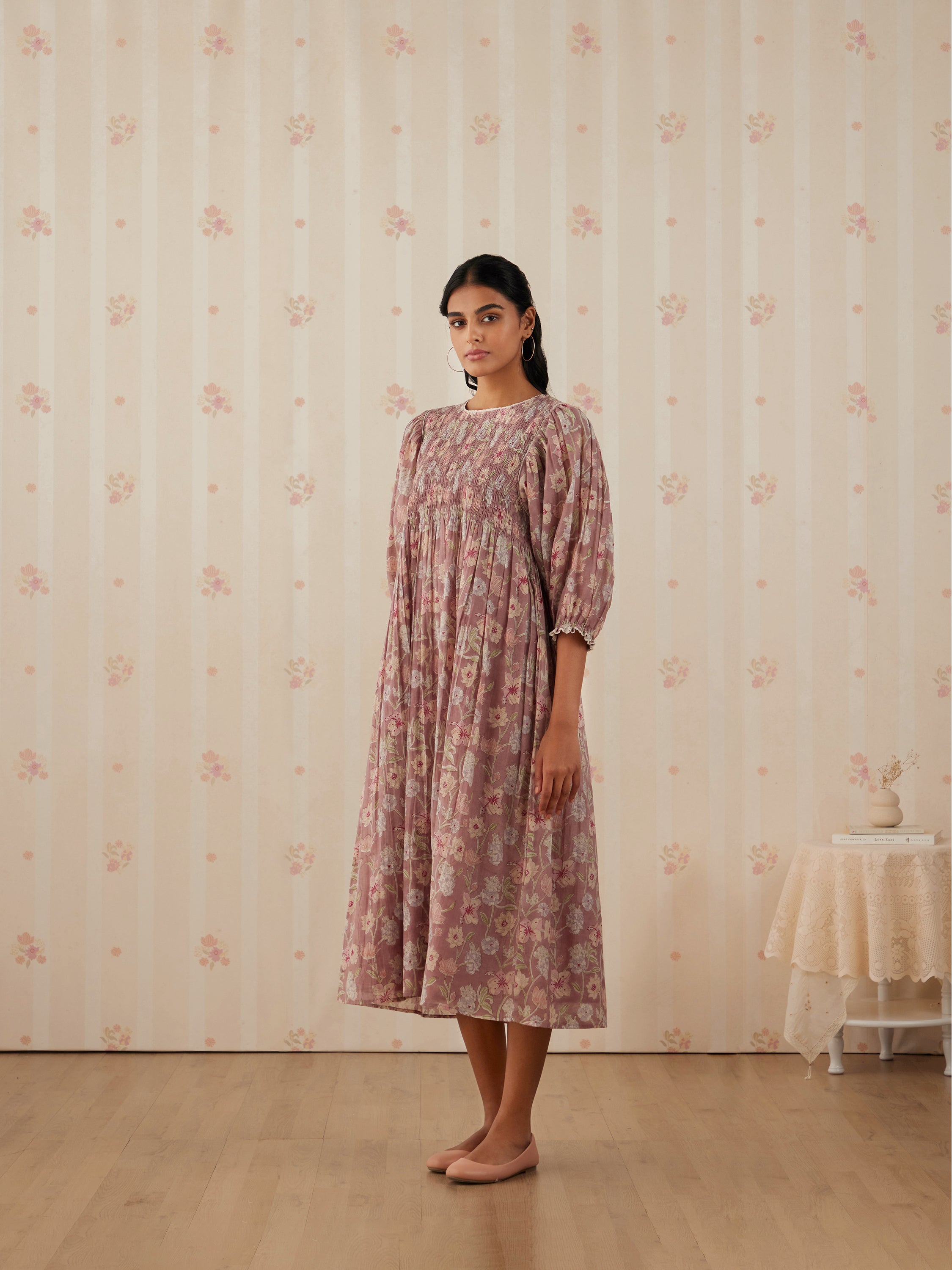 Plum Smock Midi Dress - Image 4