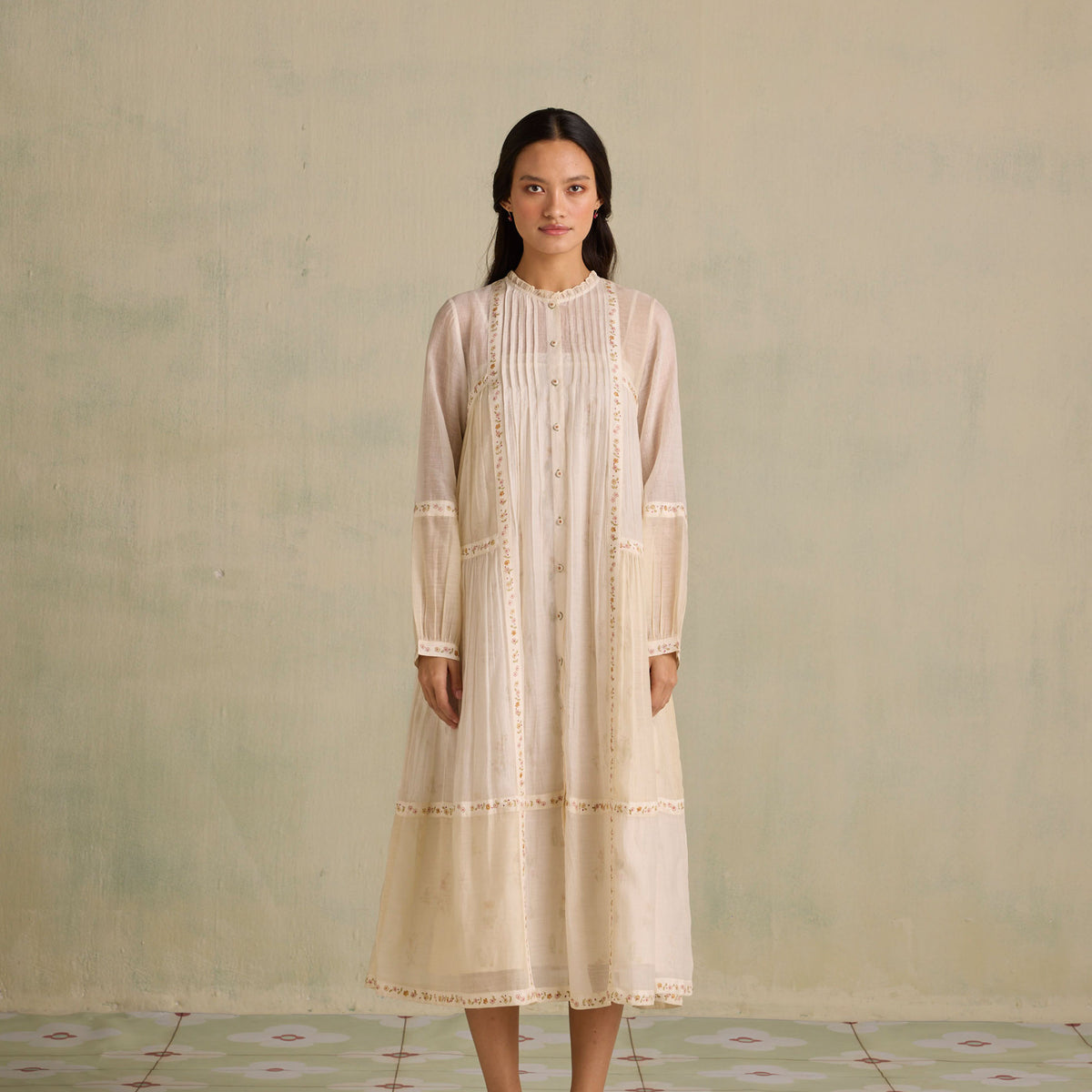 chinese dress ladies Honey & Lace Midi Dress | Floral Hand Block Prints