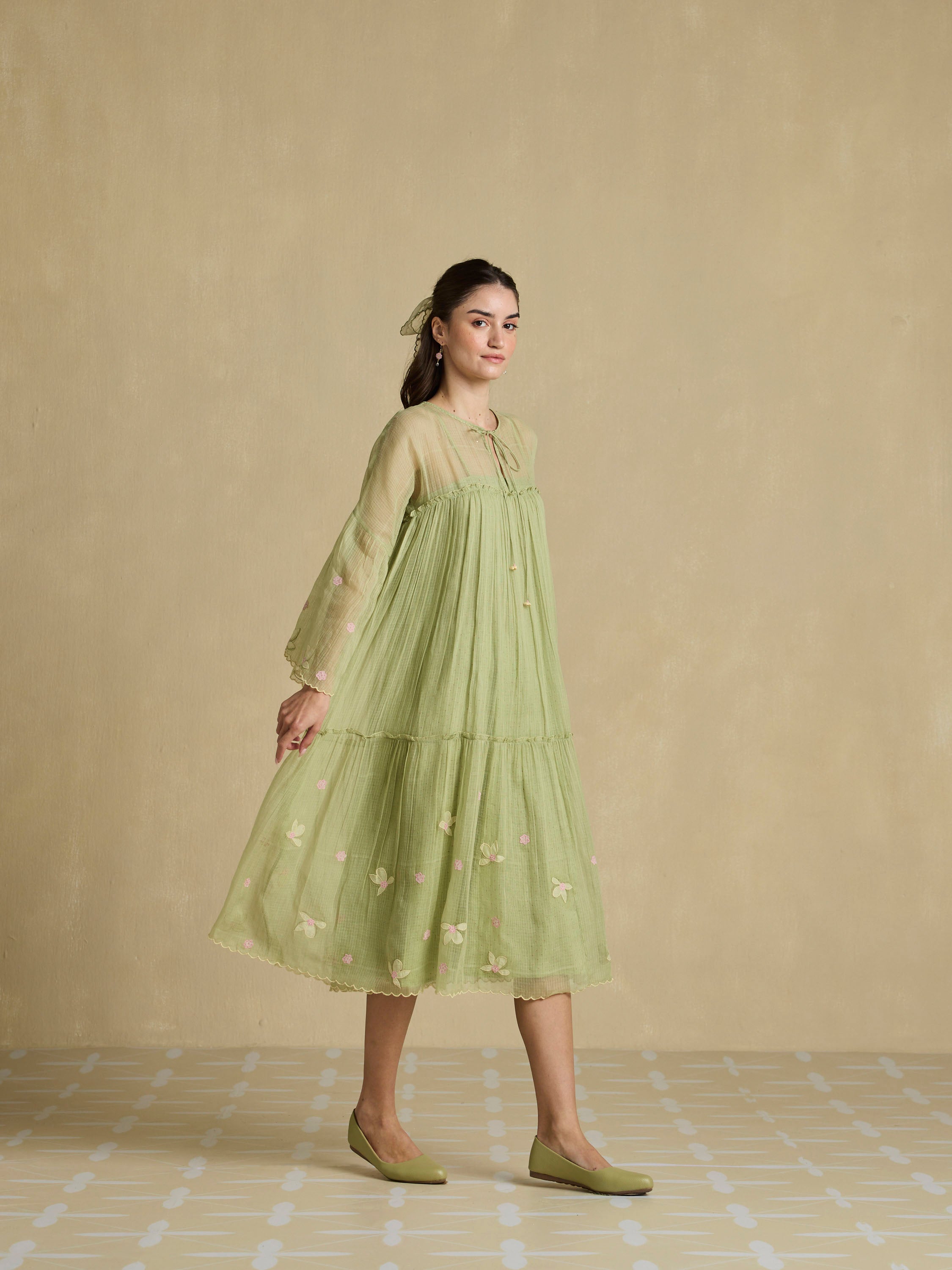 Stitched Slowly Sheer Dress