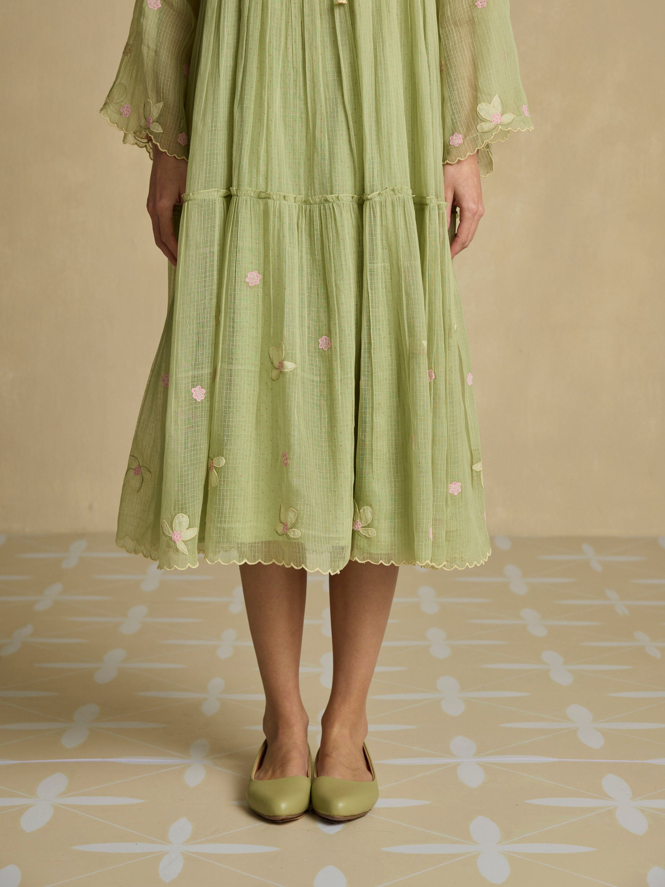 Stitched Slowly Sheer Dress