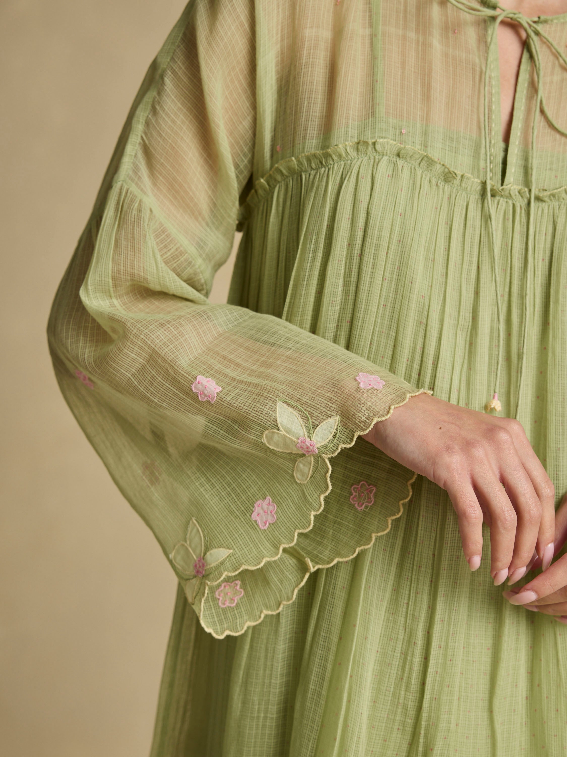 Stitched Slowly Sheer Dress