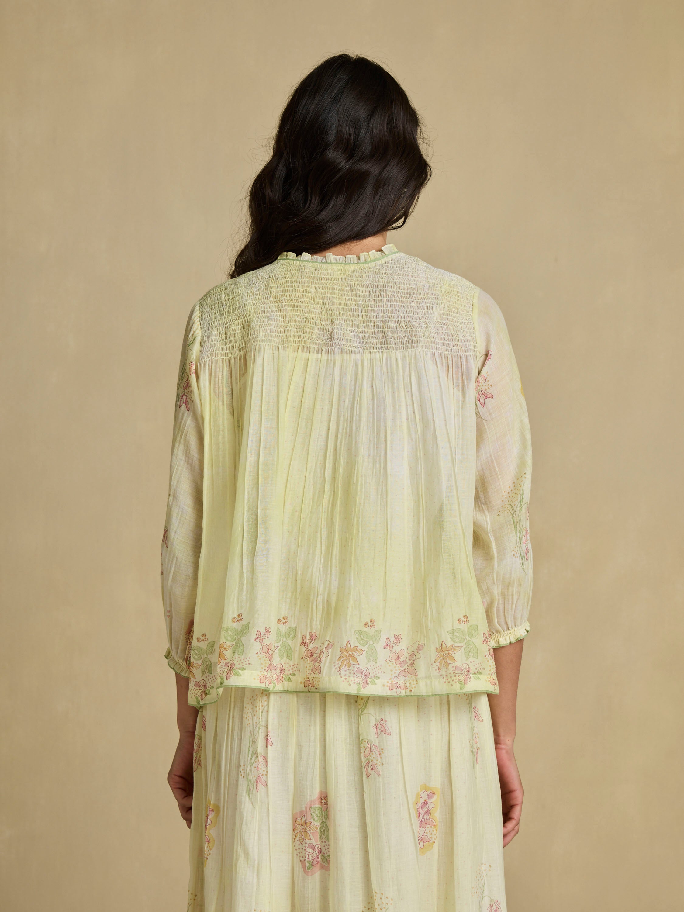 Sun Dyed Floral Blouse