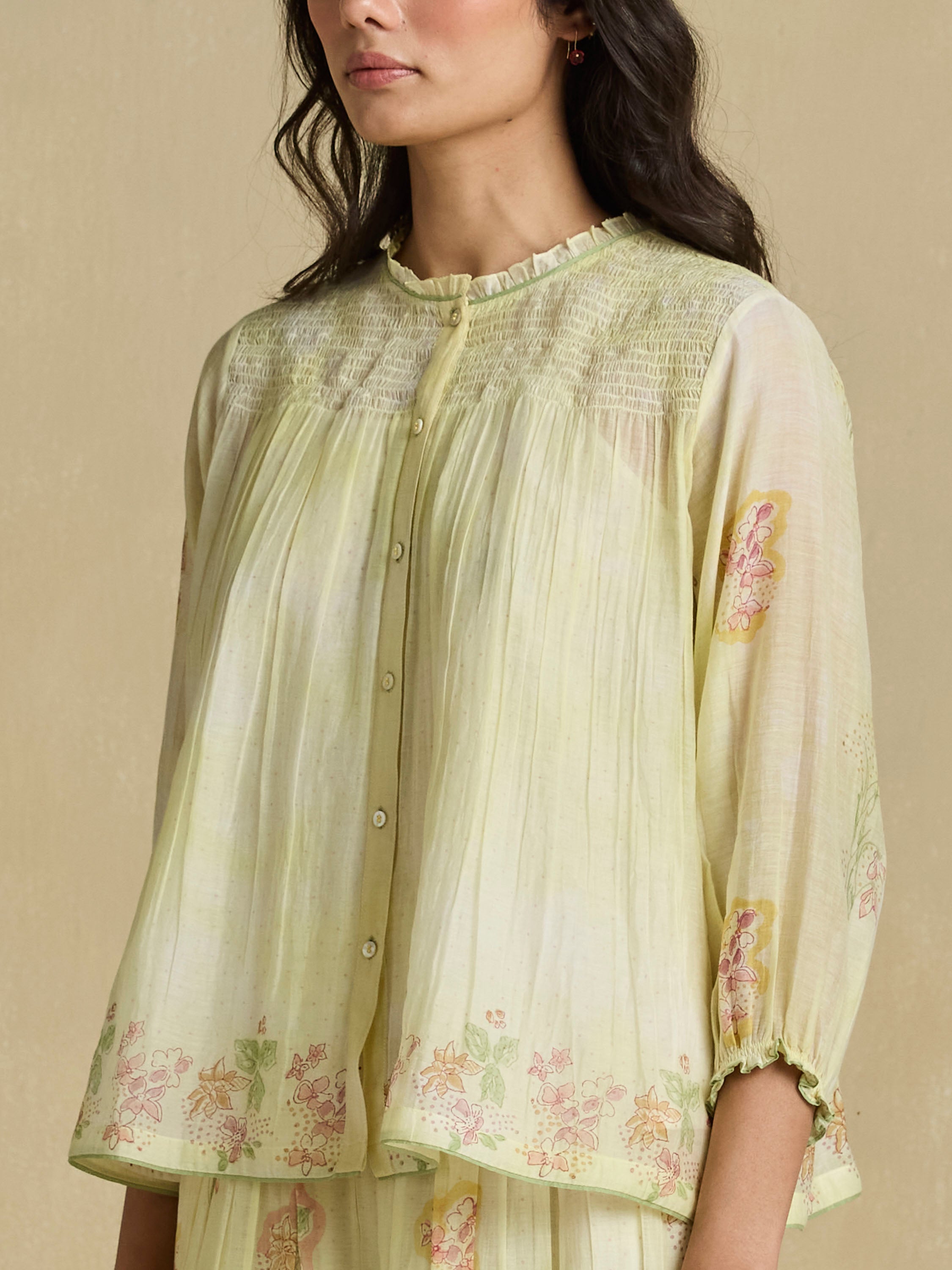 Sun Dyed Floral Blouse