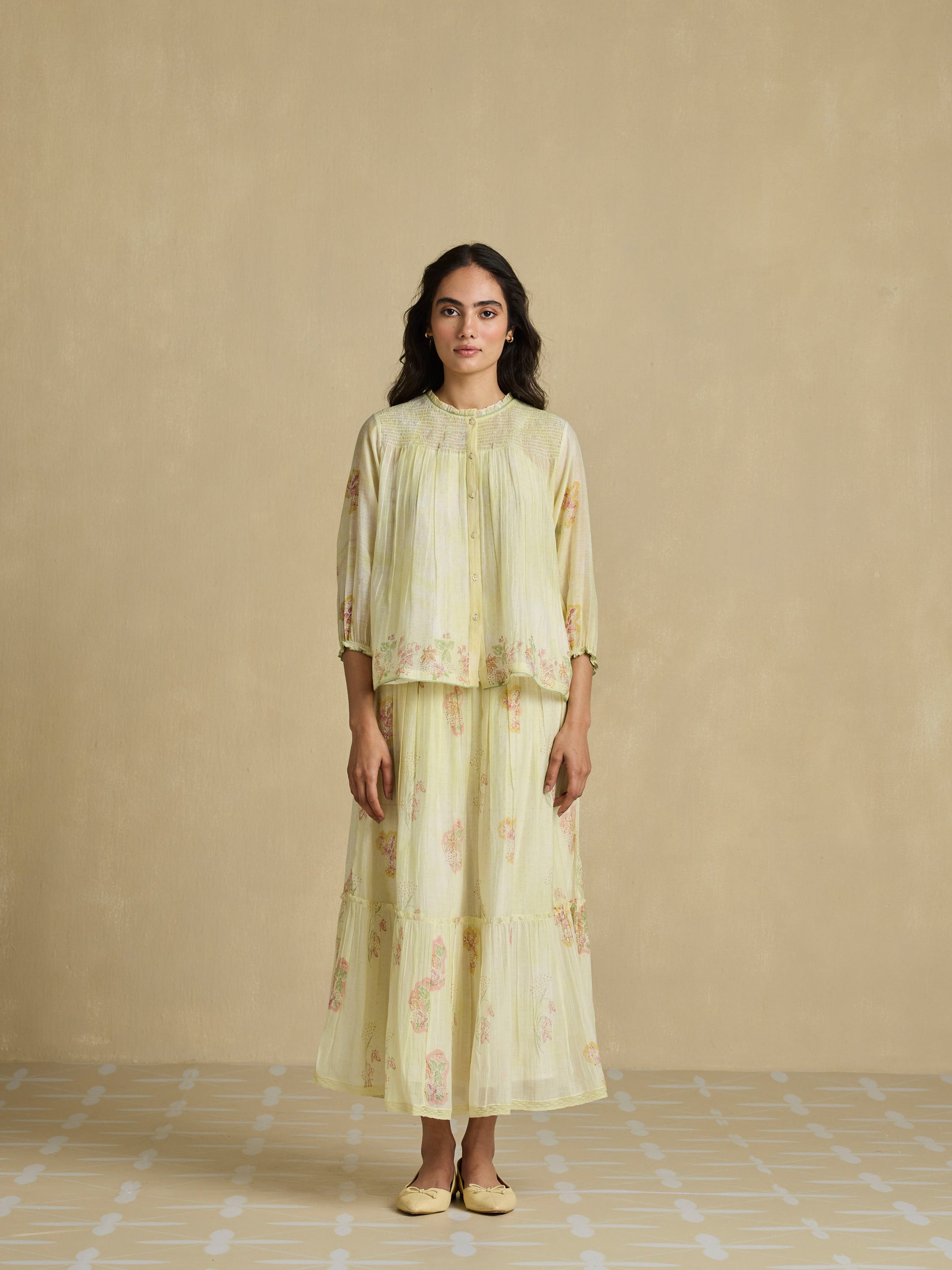 Sun Dyed Floral Blouse