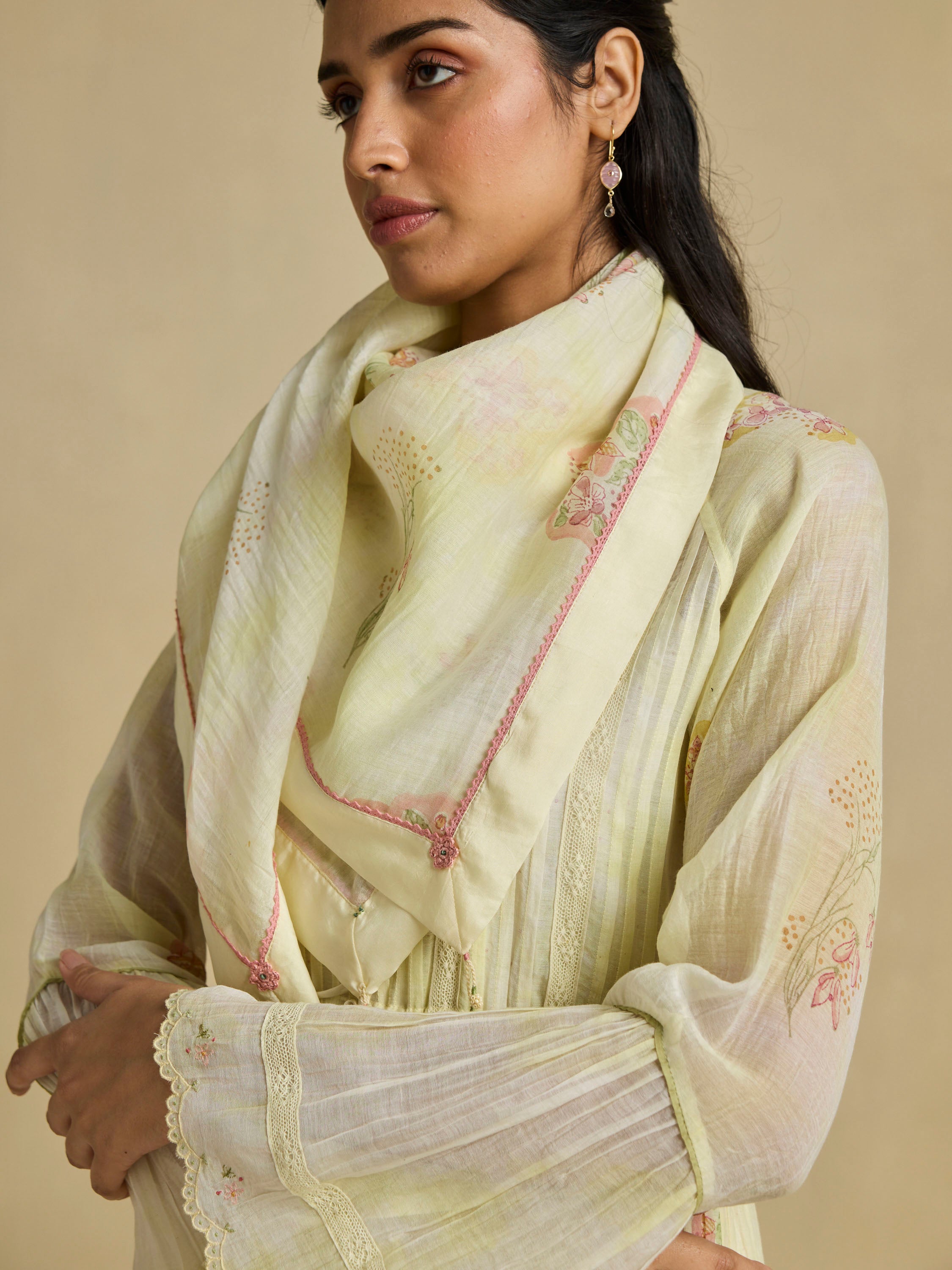 Sun Dyed Floral Scarf