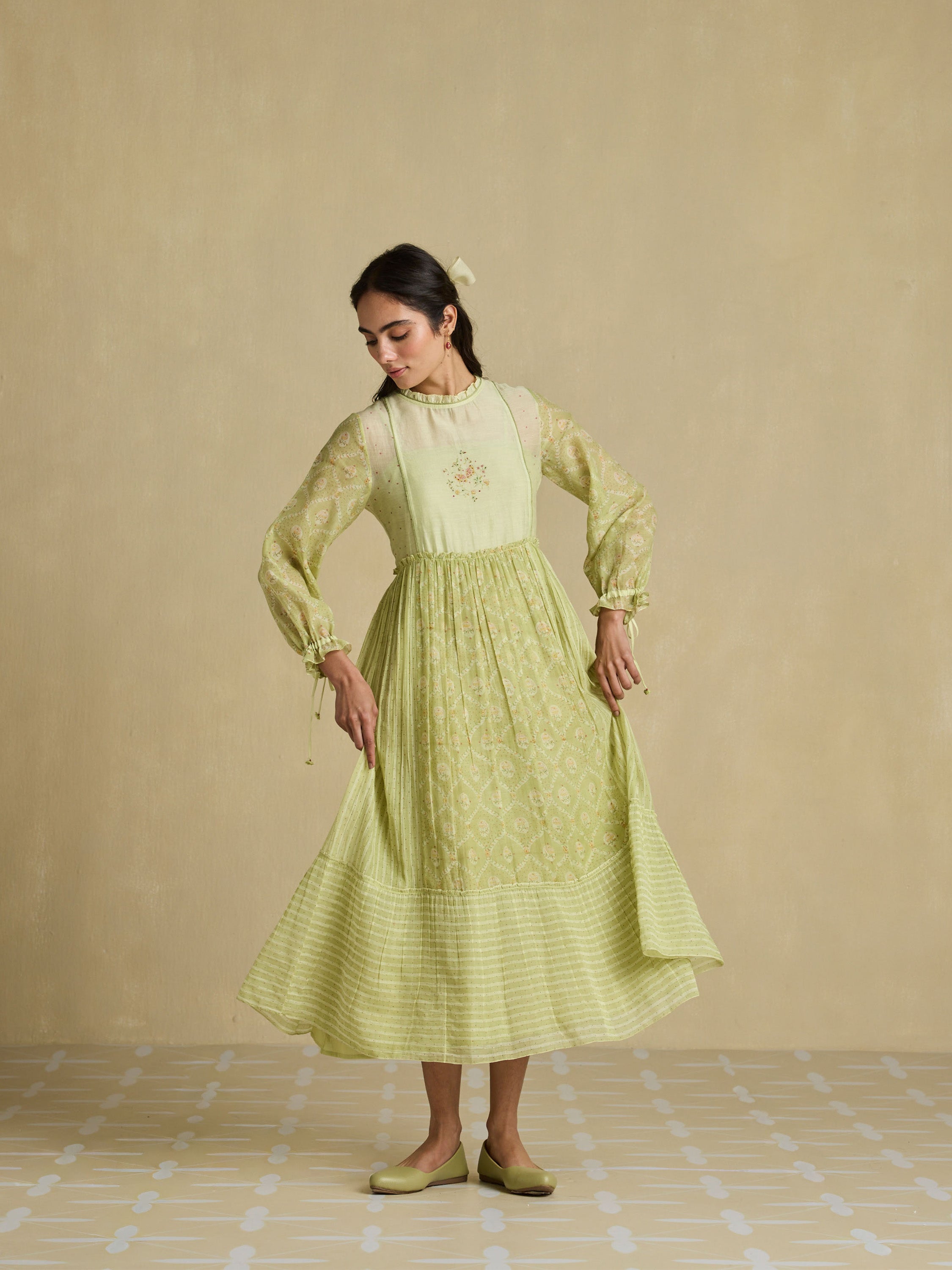 Fern Trellis Midi Dress