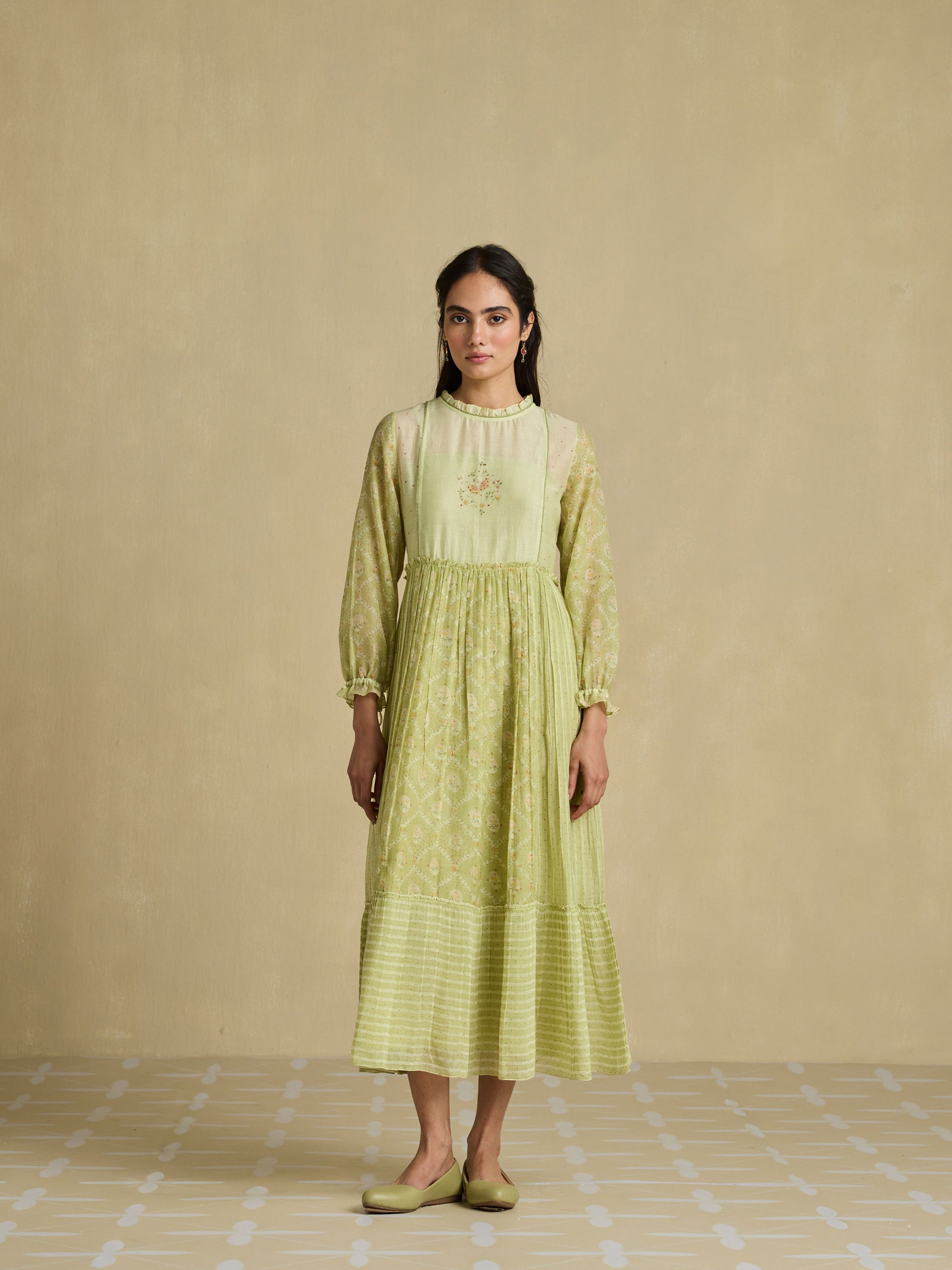 Fern Trellis Midi Dress