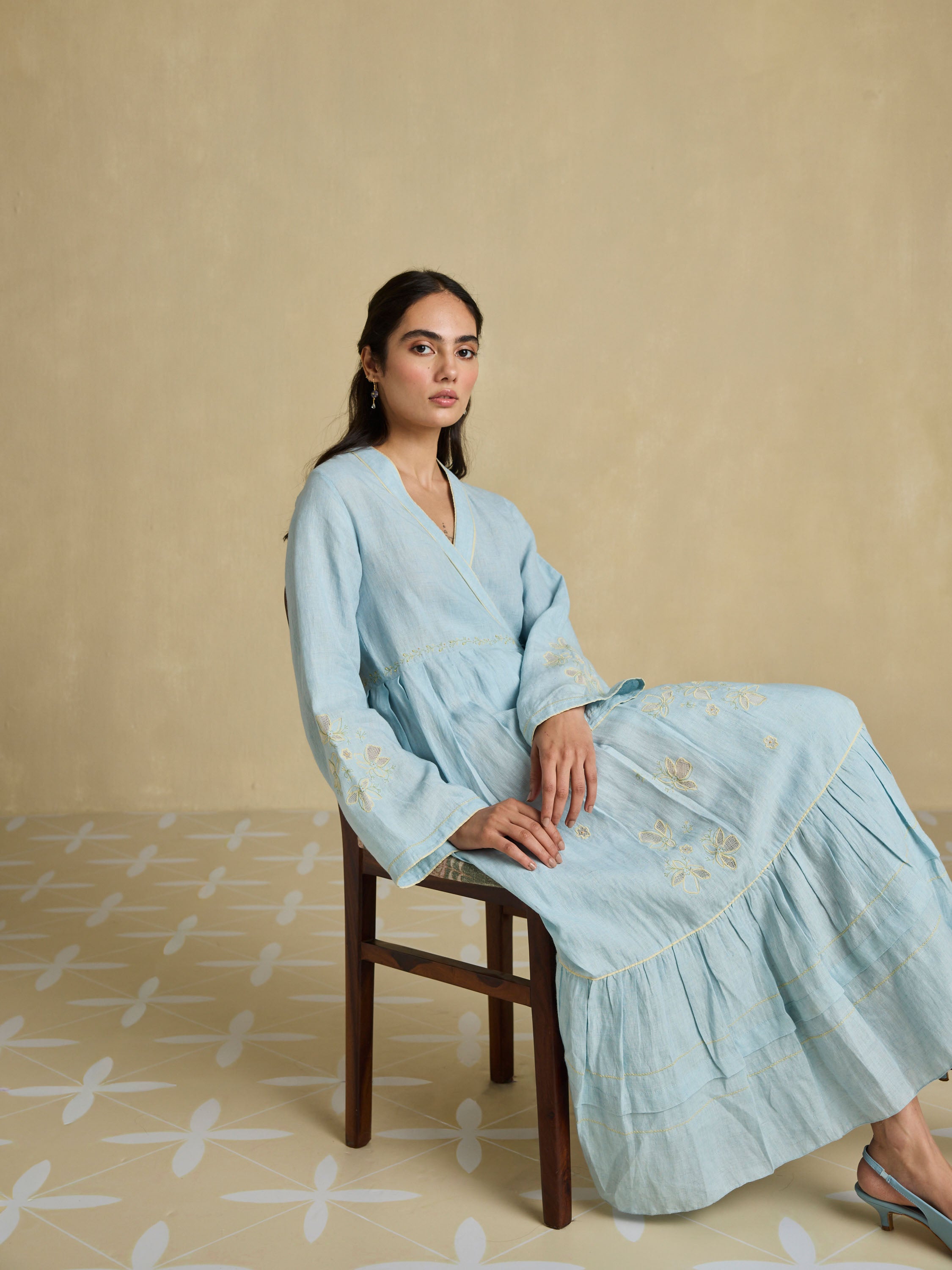 Lived-in Linen Wrap Dress