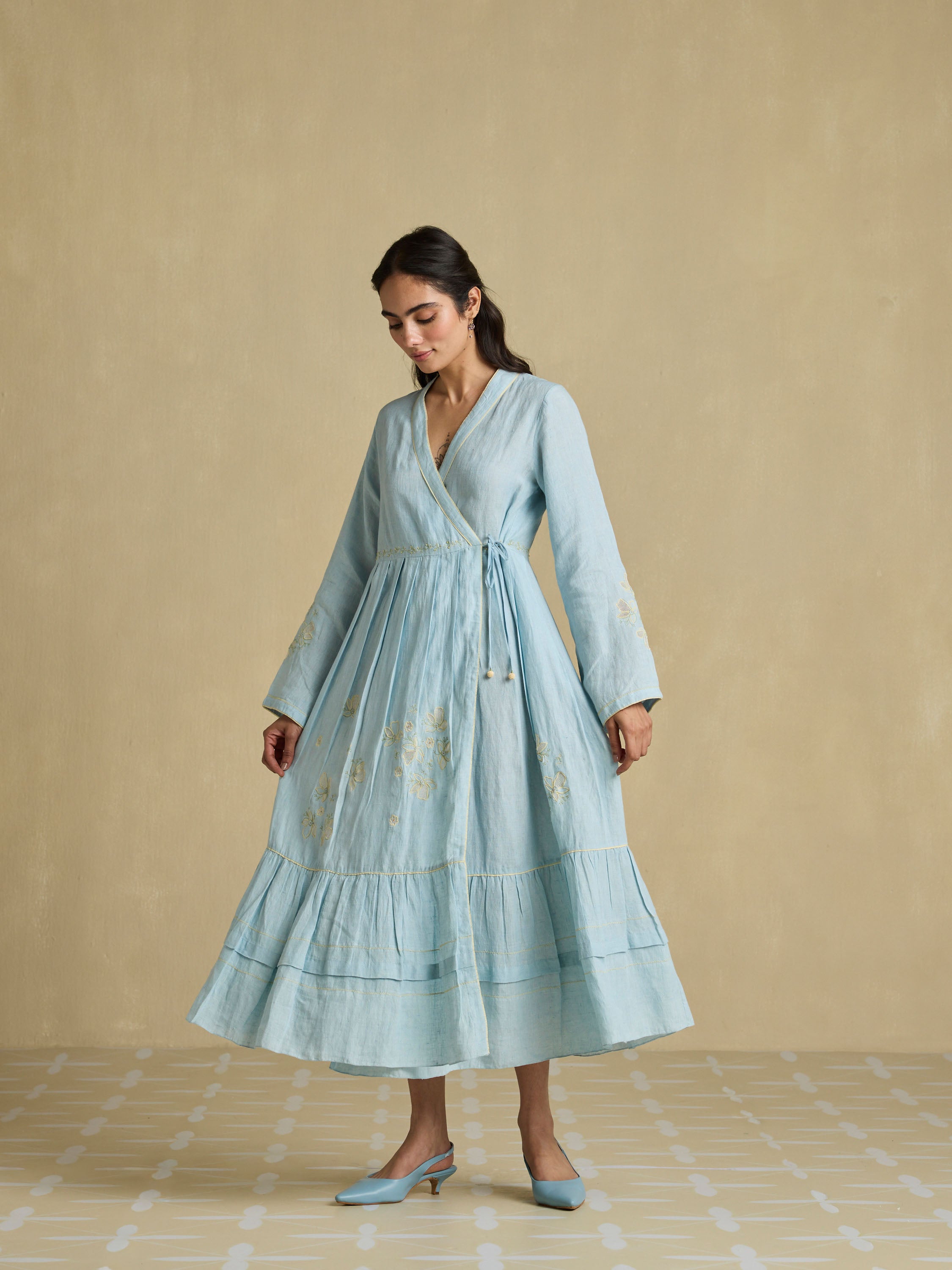 Lived-in Linen Wrap Dress