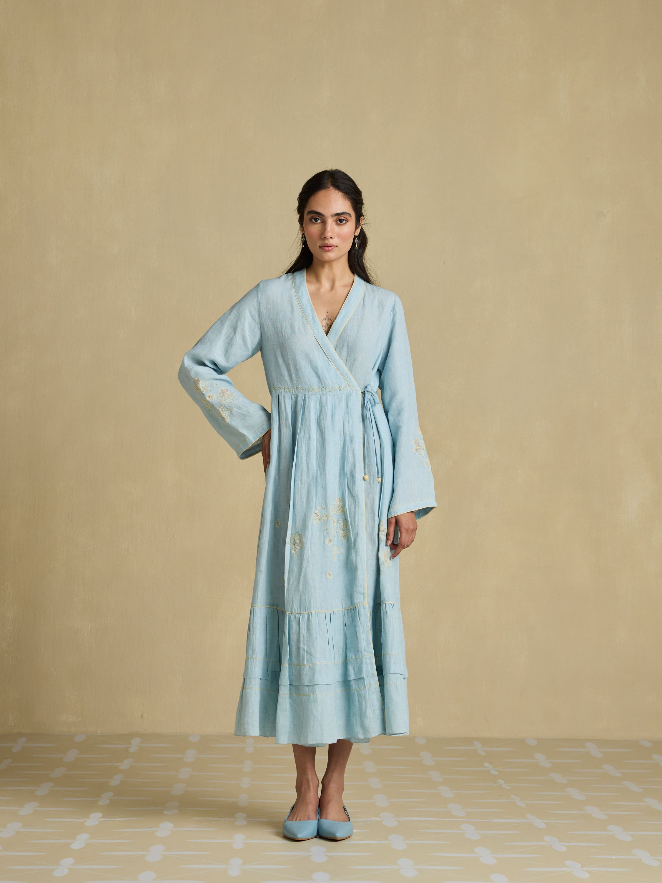 Lived-in Linen Wrap Dress