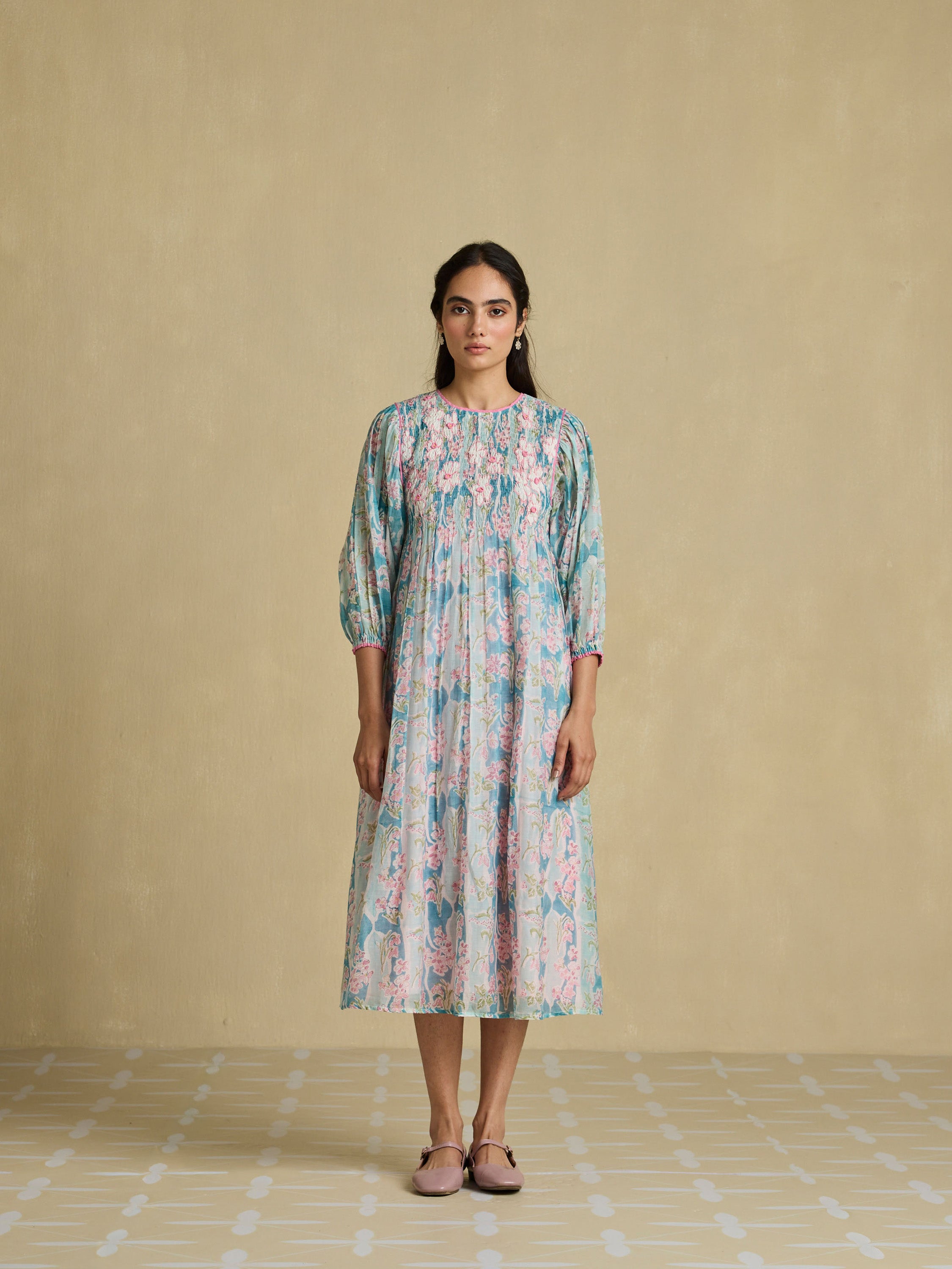 Sweetly Embroidered Smock Dress