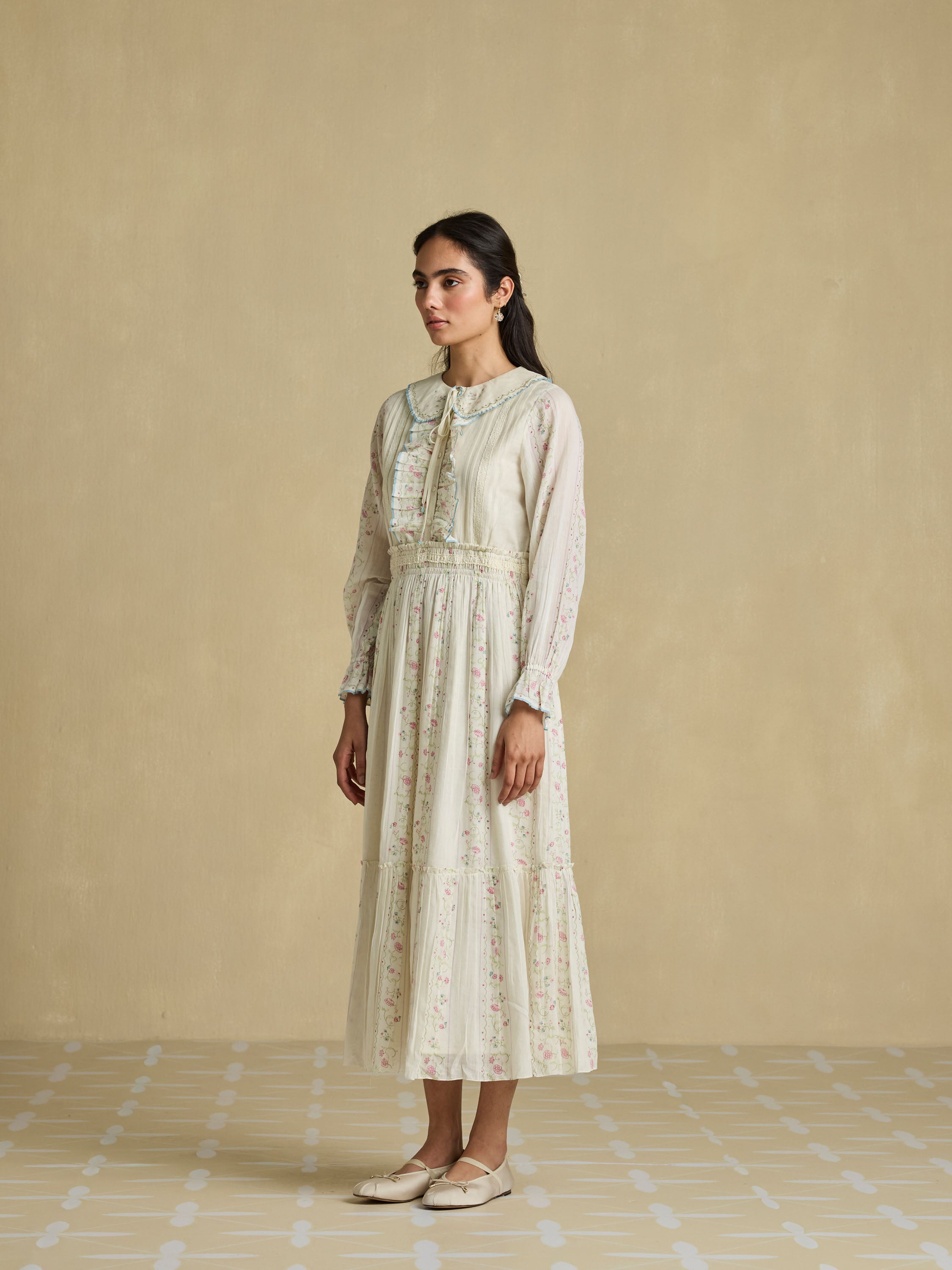 Field Notes Silk Ruffle Dress