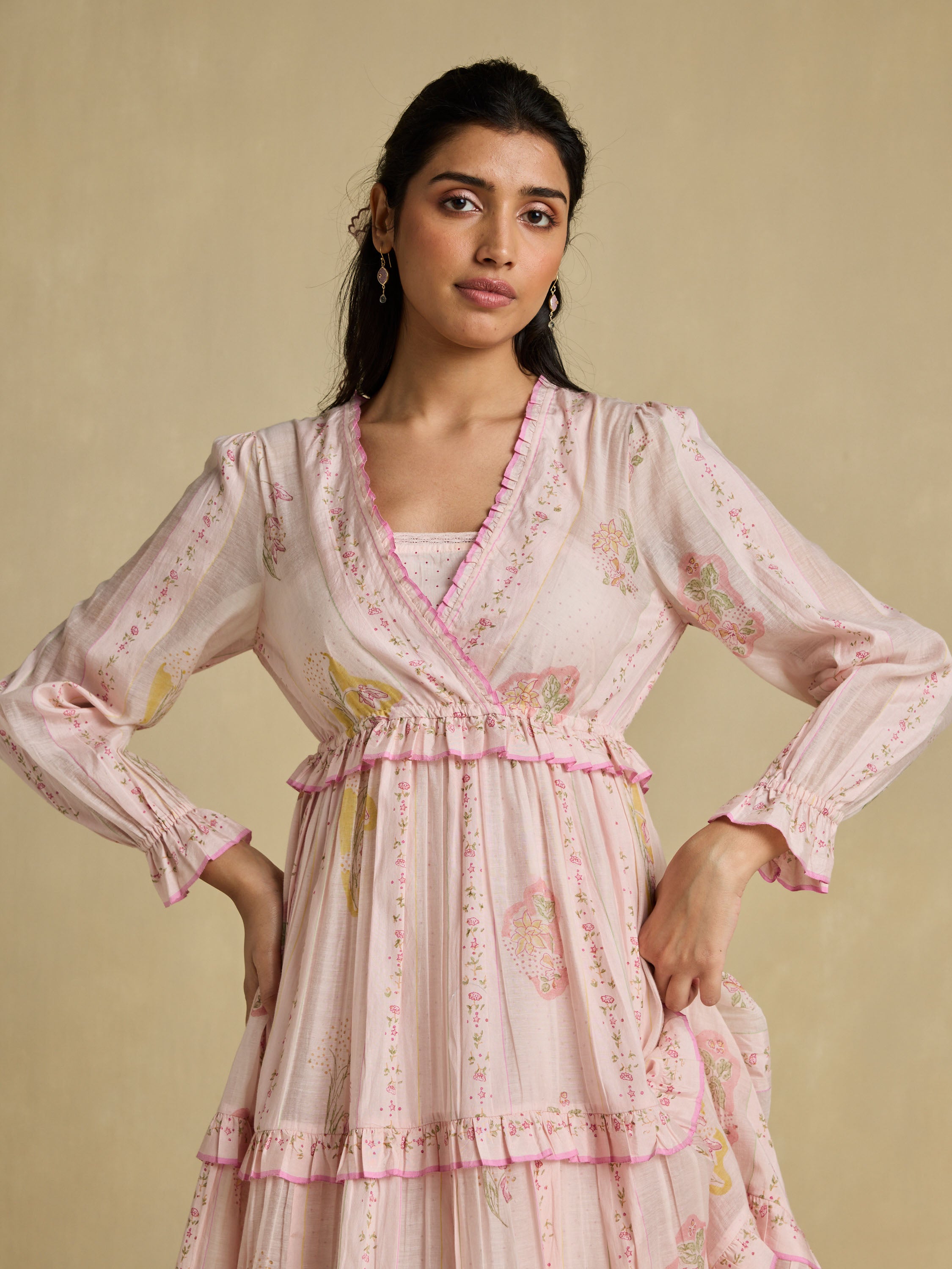 Tiered Tales Wrap Dress