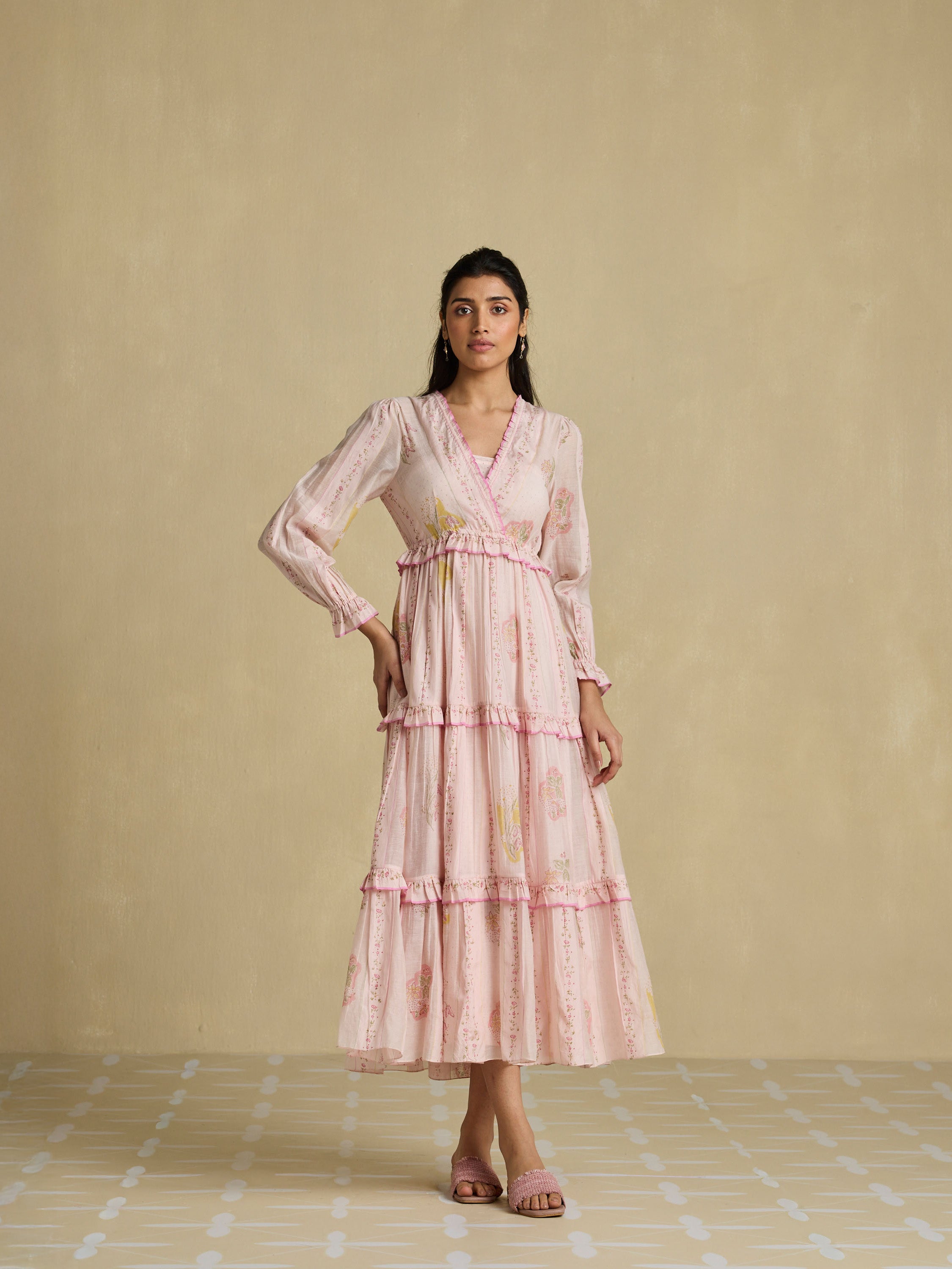 Tiered Tales Wrap Dress