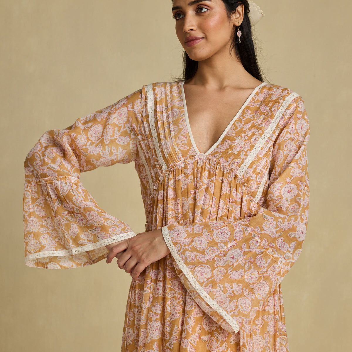 indiana apricot plunge lace maxi dress Apricot Reverie Maxi Dress