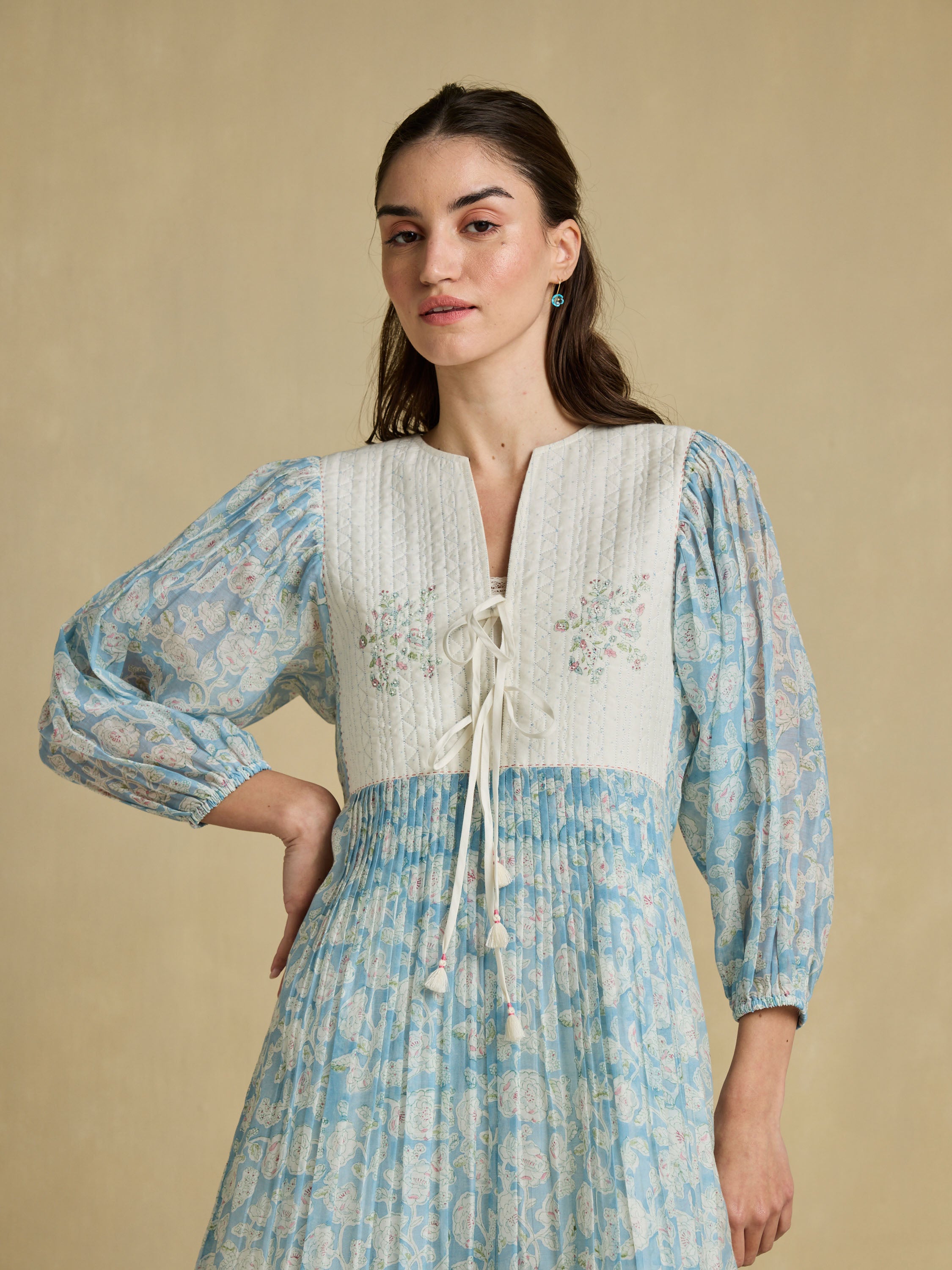 Azure Sky Quilted Dress