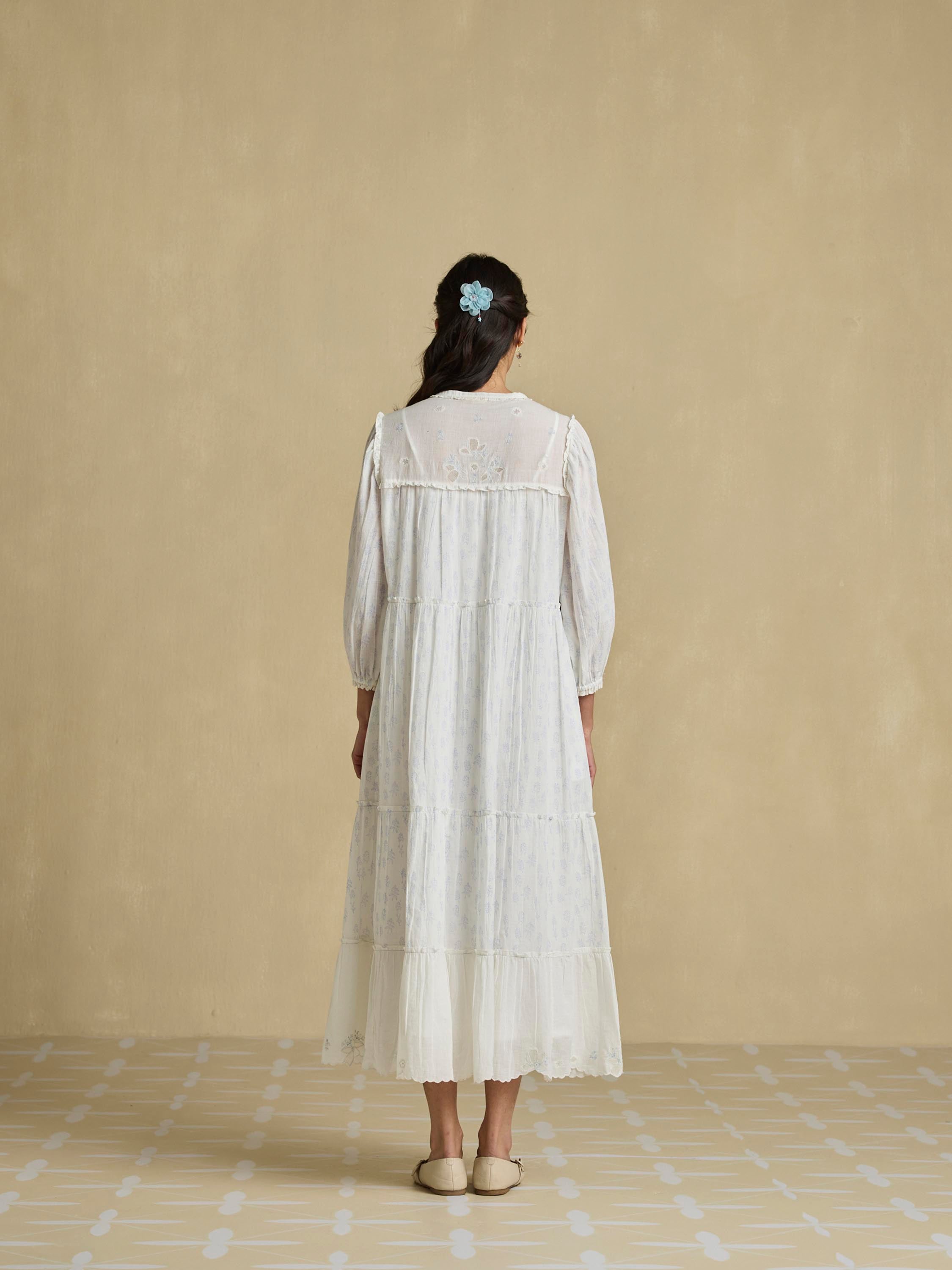 Tonal Calmness Cotton Midi Dress
